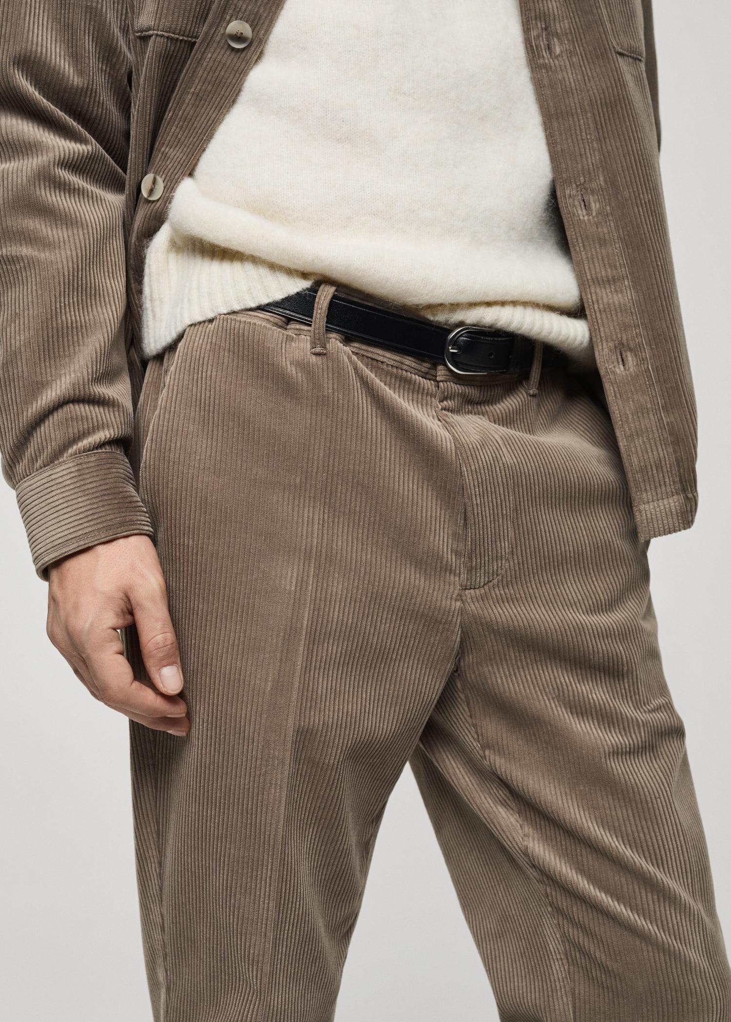 Corduroy regular-fit pants - Men | MANGO USA Product Image