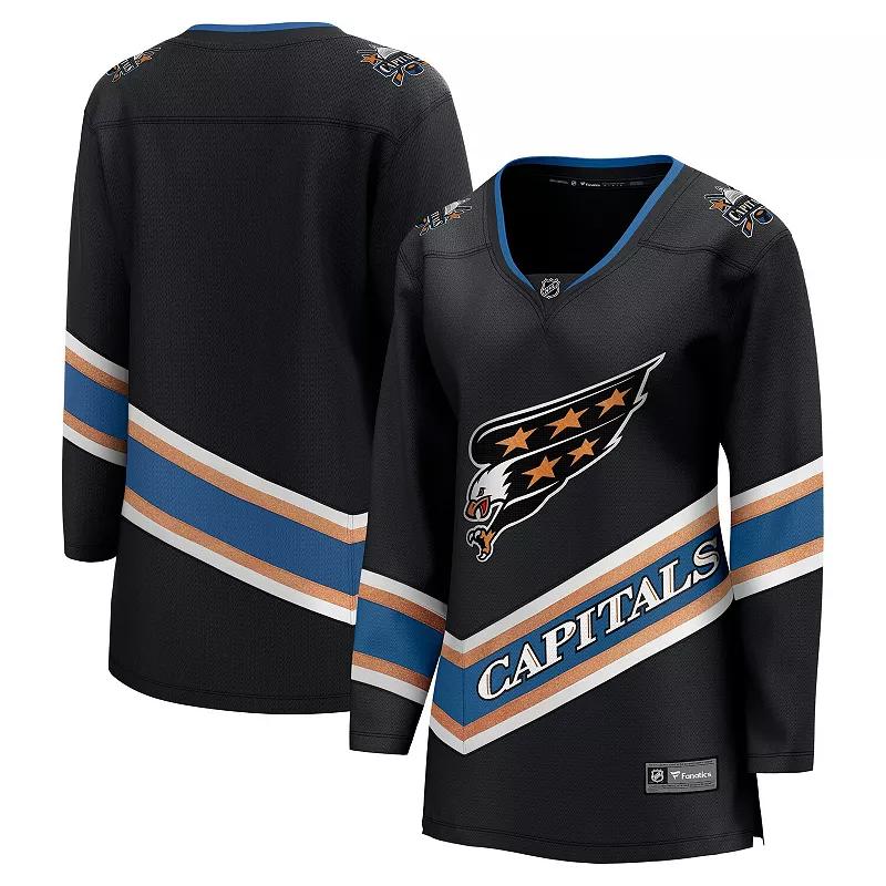 Women's Fanatics Black Washington Capitals Alternate 50th Anniversary Breakaway Jersey,  Product Image