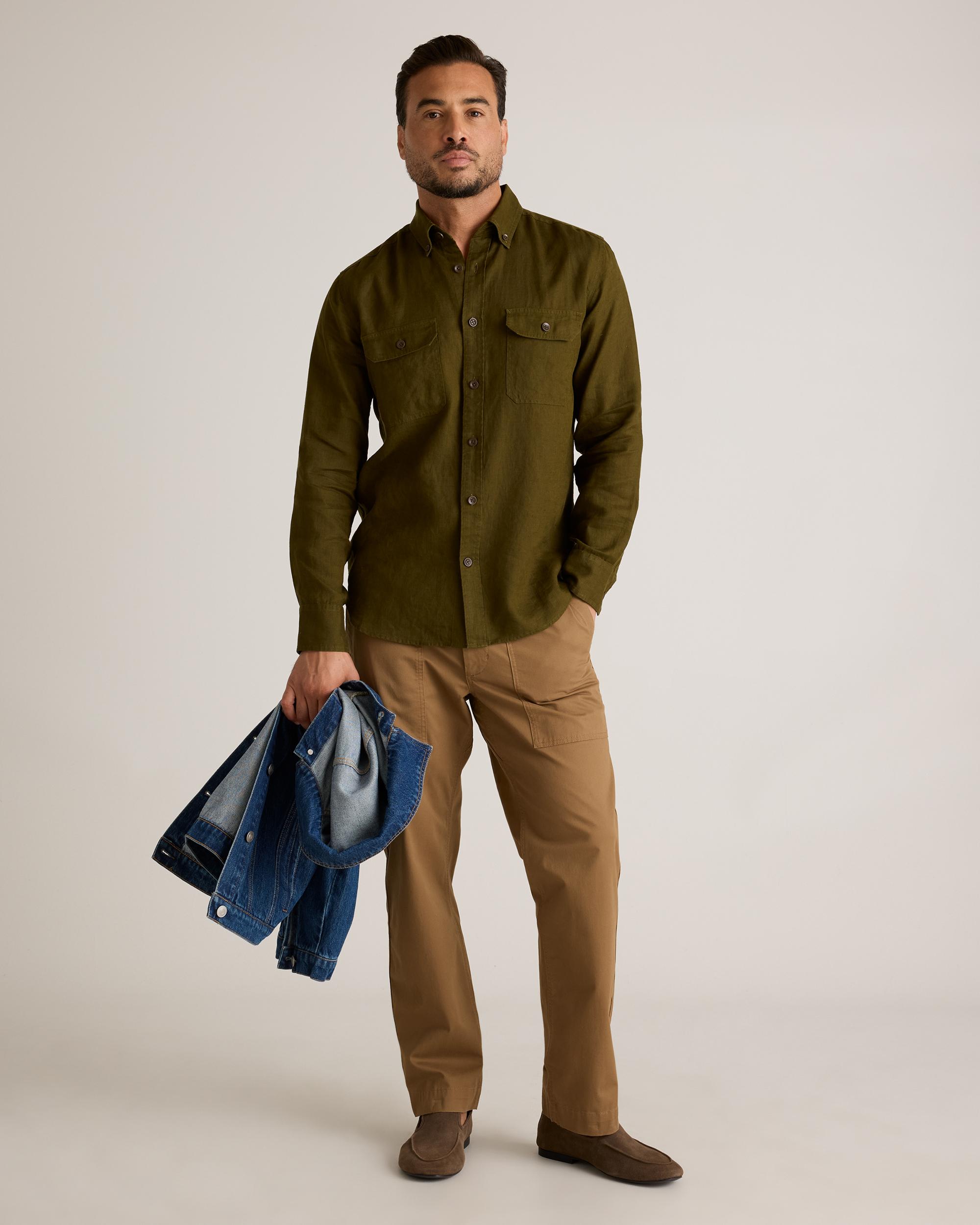 Quince | Men's 100% European Linen Utility Shirt Product Image