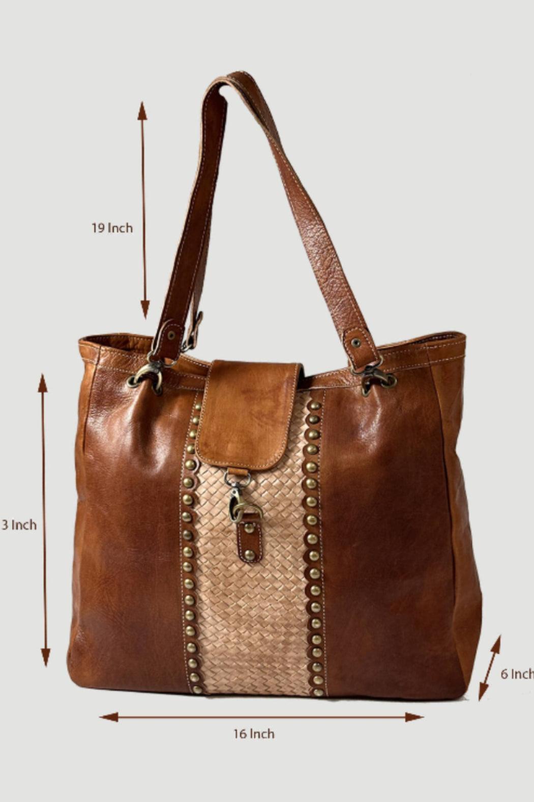 Handmade Woven Leather Shoulder Purse Product Image