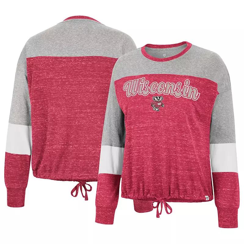 Women's Colosseum Red Wisconsin Badgers Joanna Tie Front Long Sleeve T-Shirt, Size: Medium Product Image