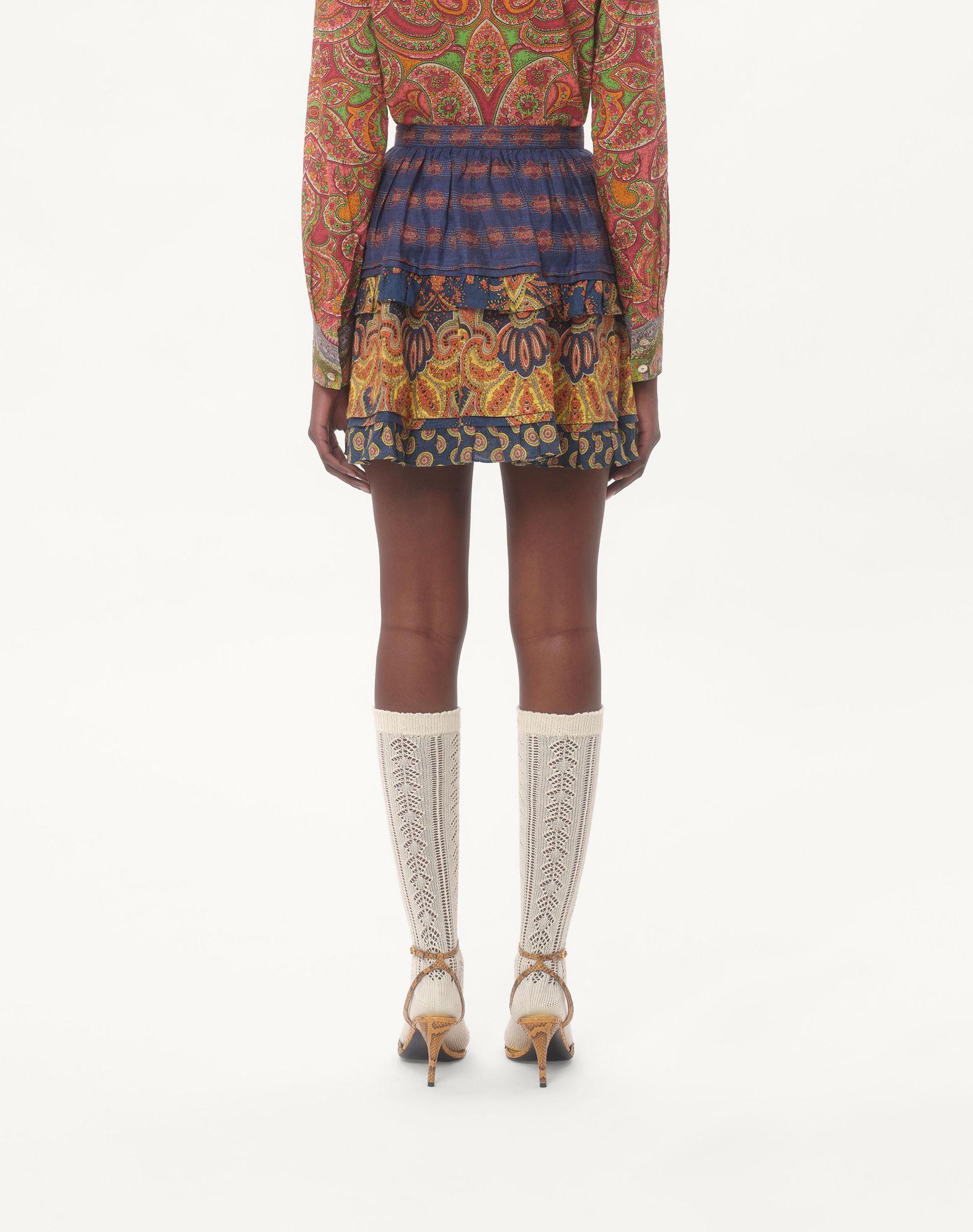 Skirt In Lino Paisley Medaglioni Voyage Imaginaire  Product Image