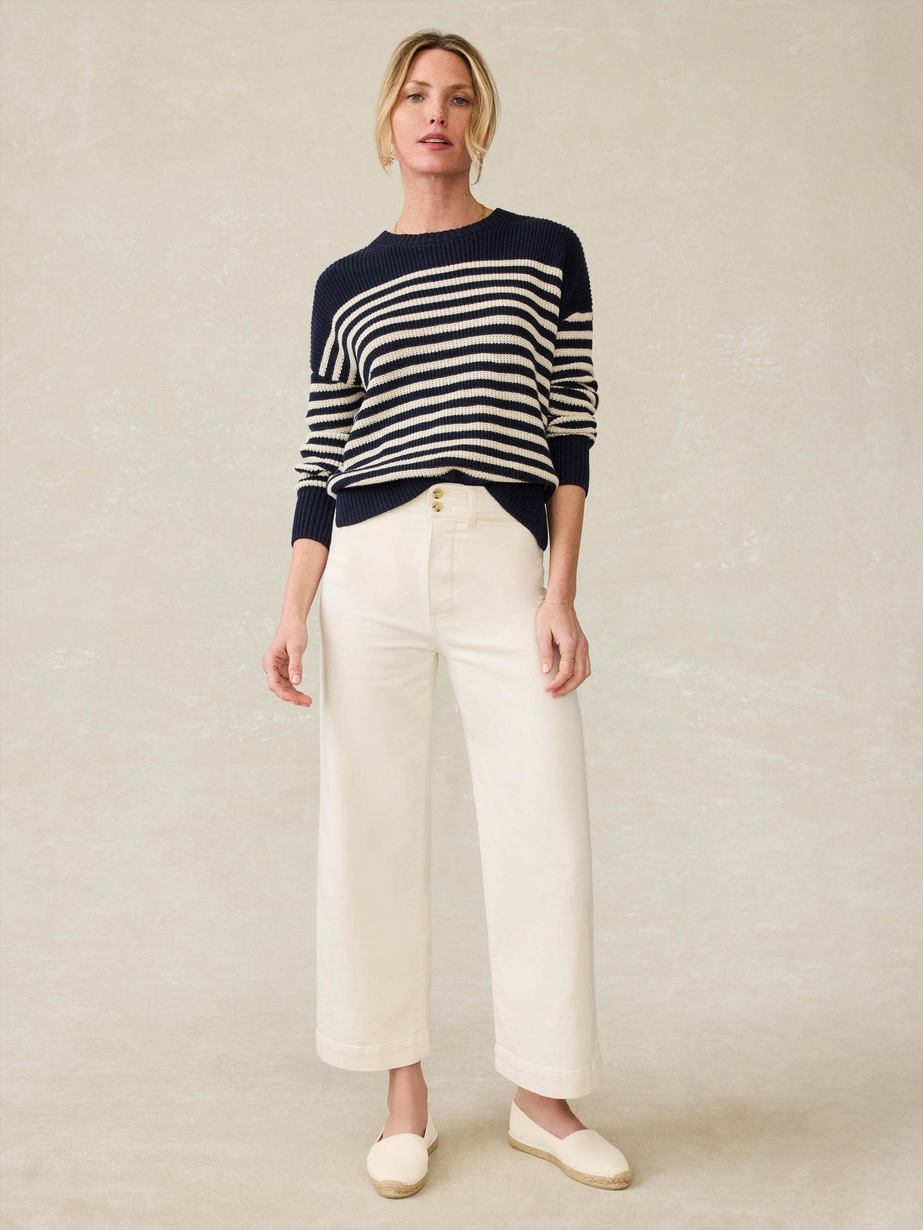 Miramar Linen Crewneck - Lighthouse Point Female Product Image