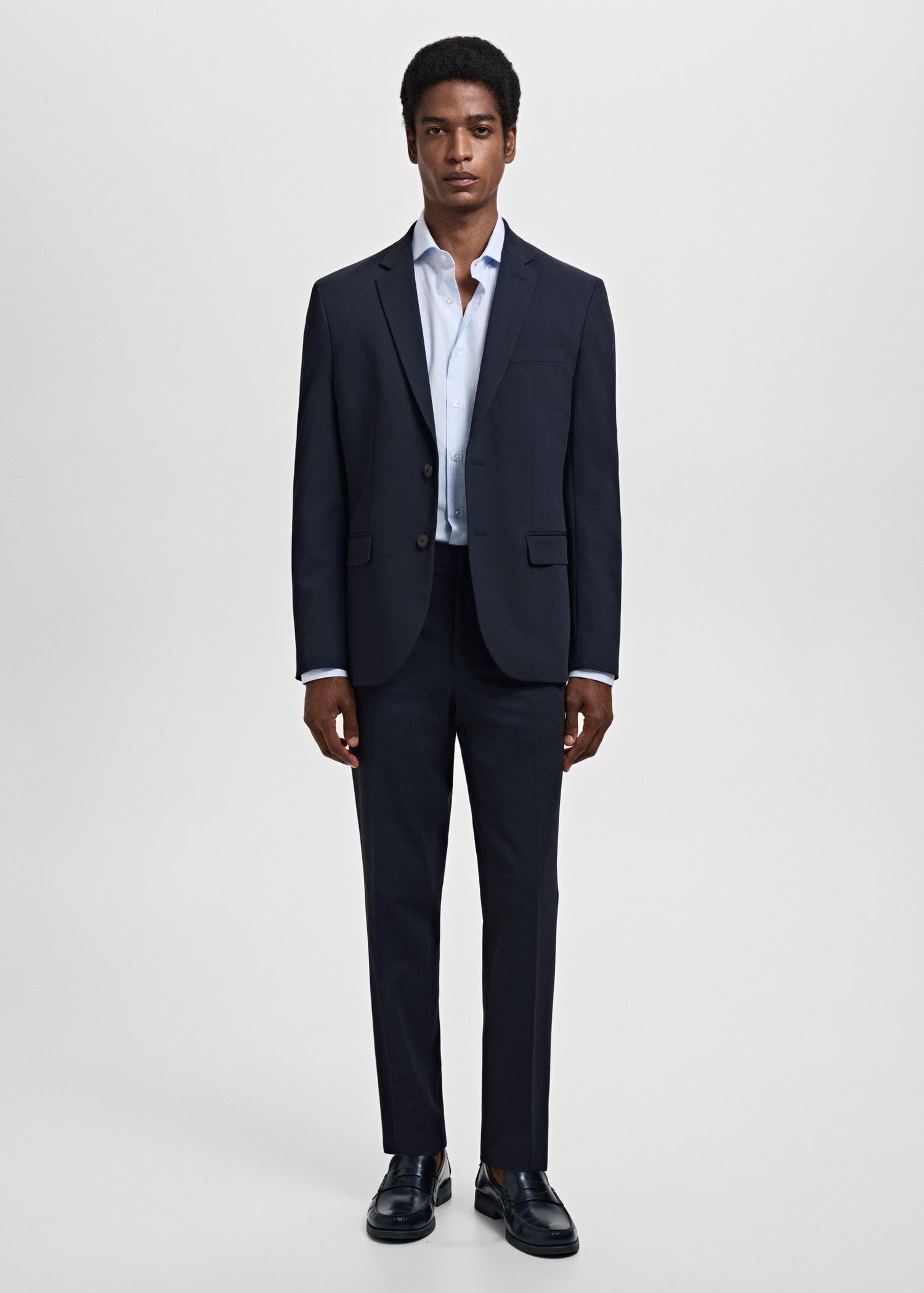 Slim fit thousand striped suit shirt - Men | MANGO USA Product Image