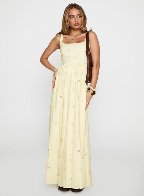 Cartmel Embroidered Maxi Dress Cream Product Image
