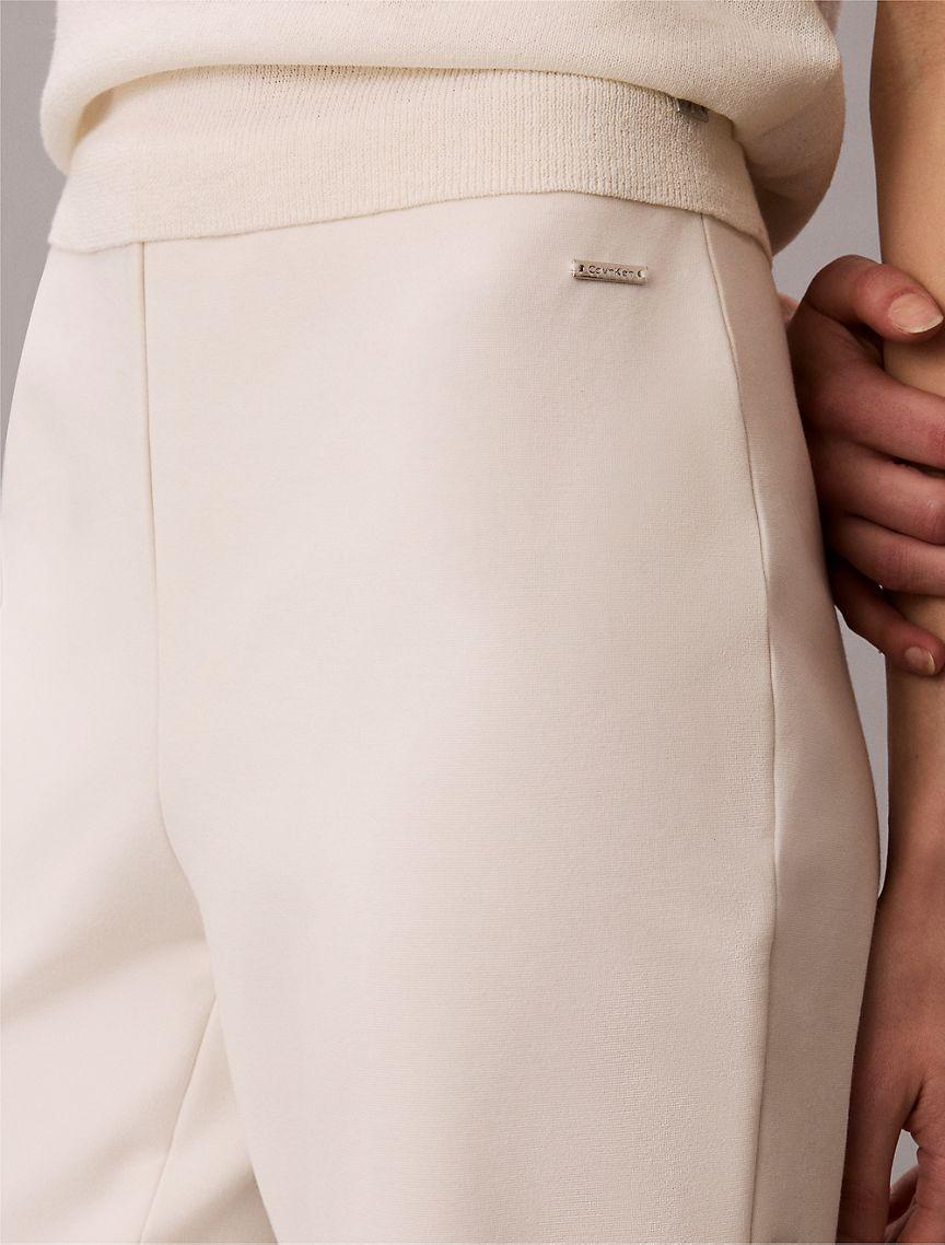 Ponte Cropped Flared Pants Product Image
