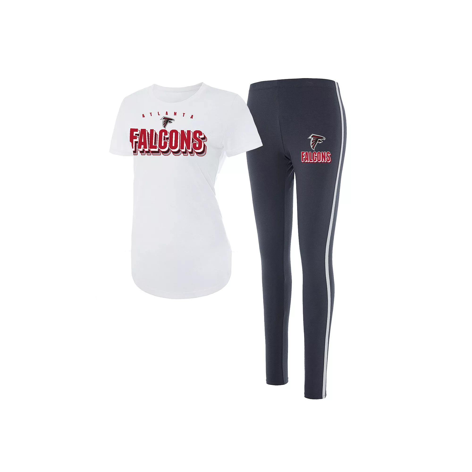Women's Concepts Sport White/Charcoal Atlanta Falcons Sonata T-Shirt & Leggings Set,  Product Image