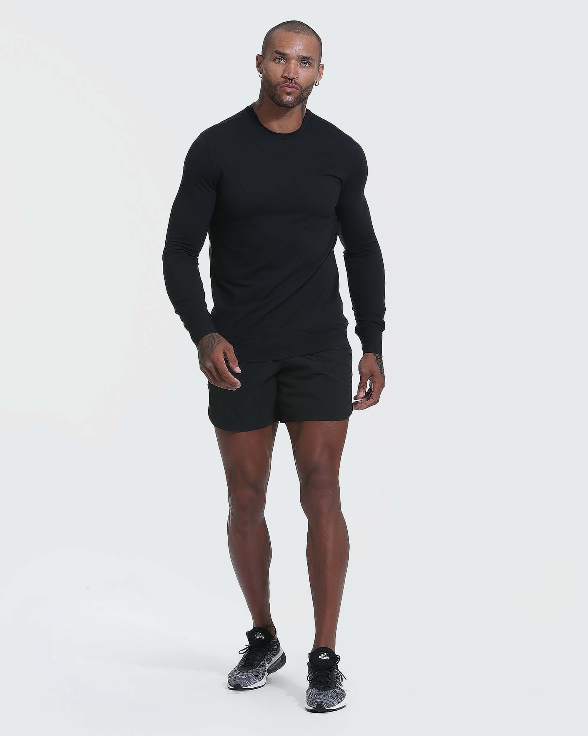 Black Active Comfort Crew Sweatshirt Product Image