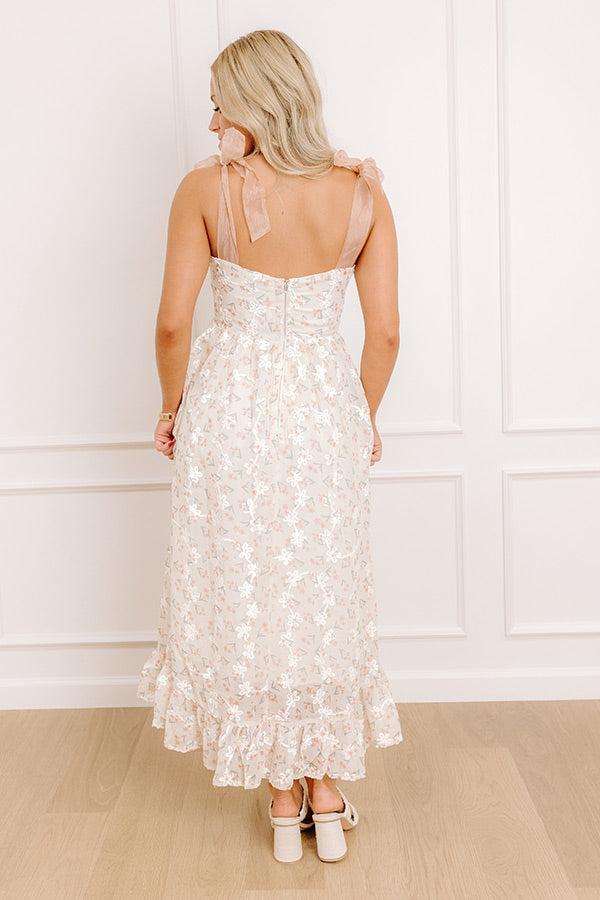 Dreamy Meadows Floral Embroidered Midi Dress Product Image