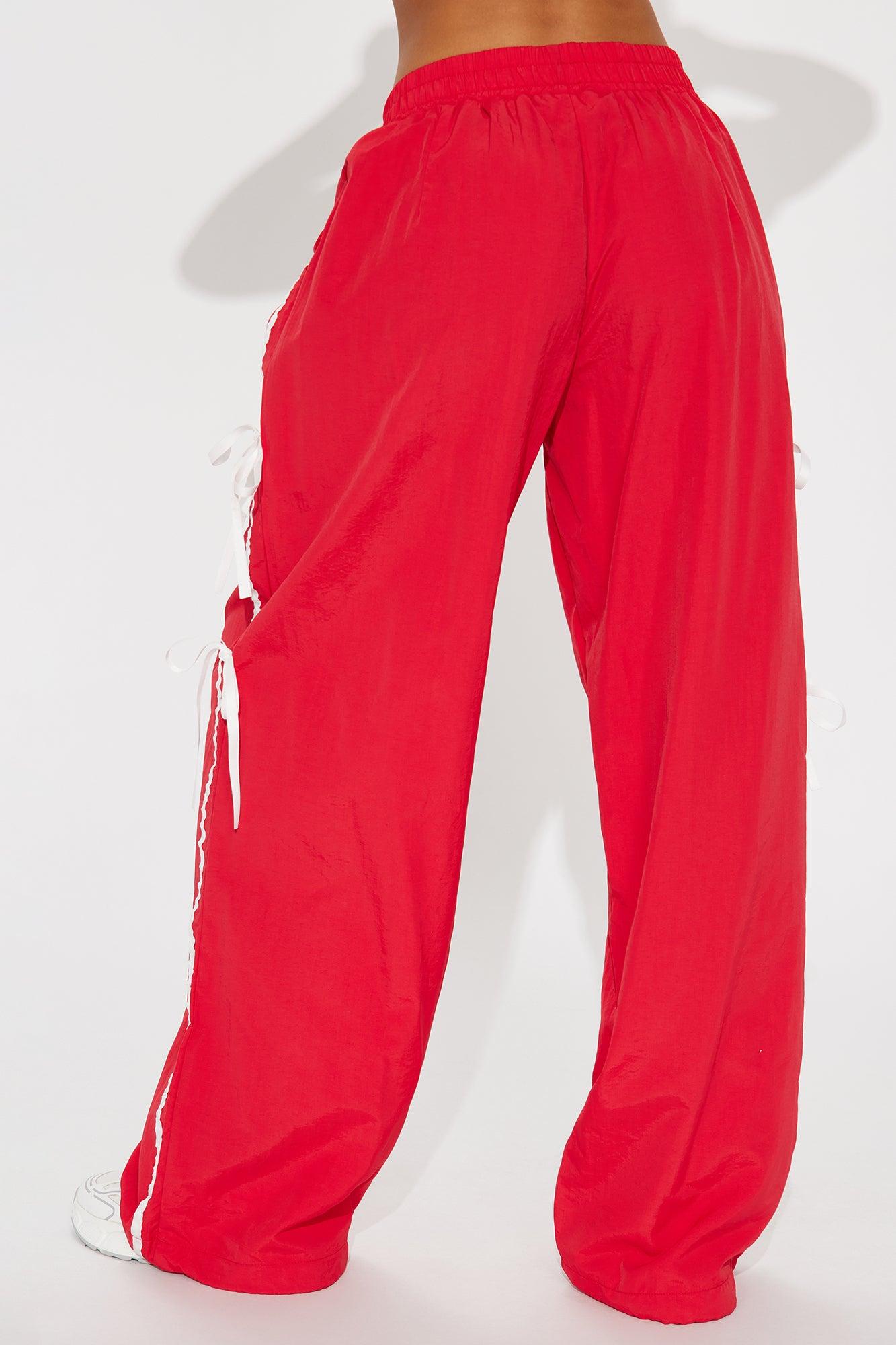 Cindy Windbreaker Track Pant - Red Product Image