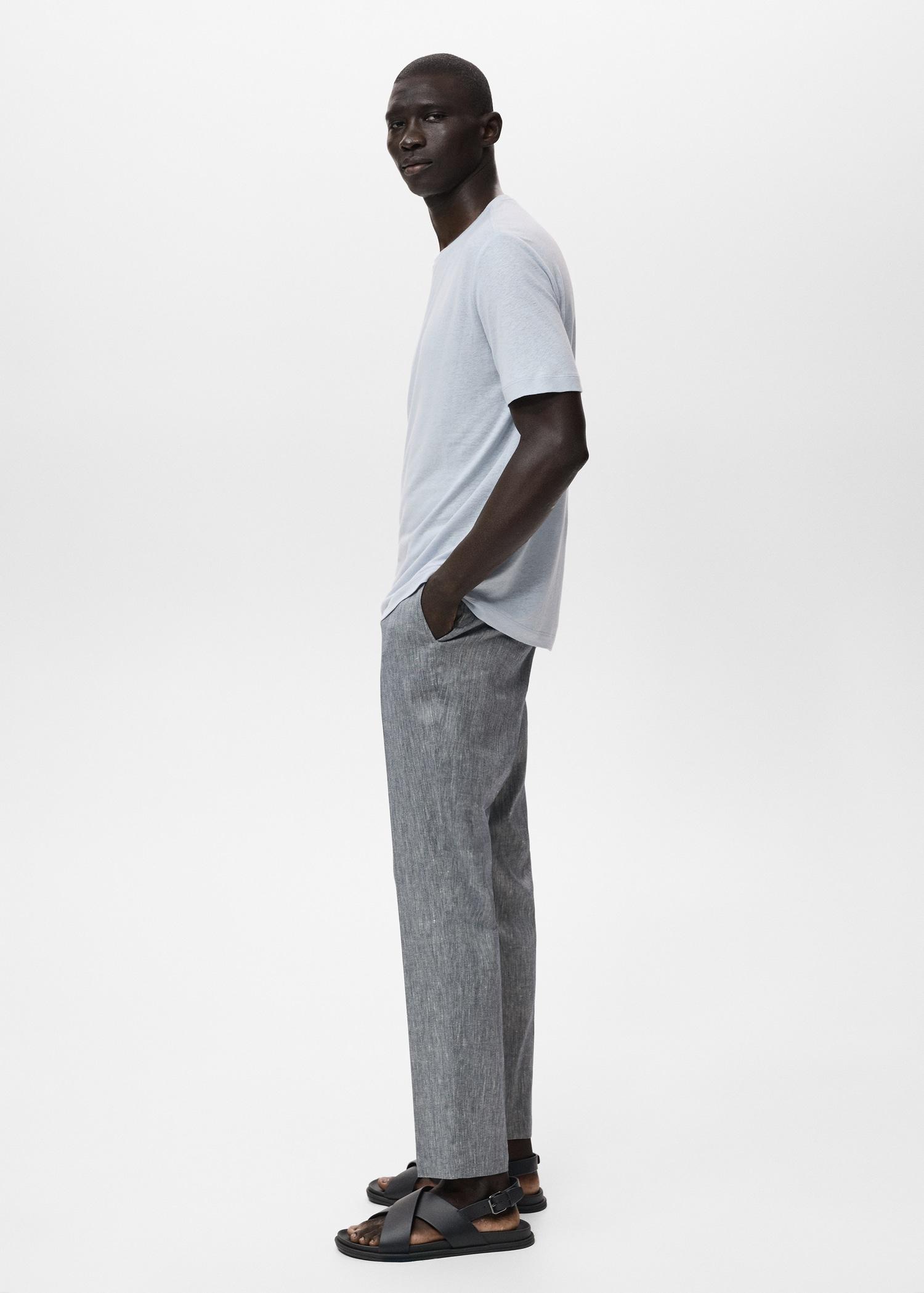 Slim fit linen pants - Men | MANGO USA Product Image