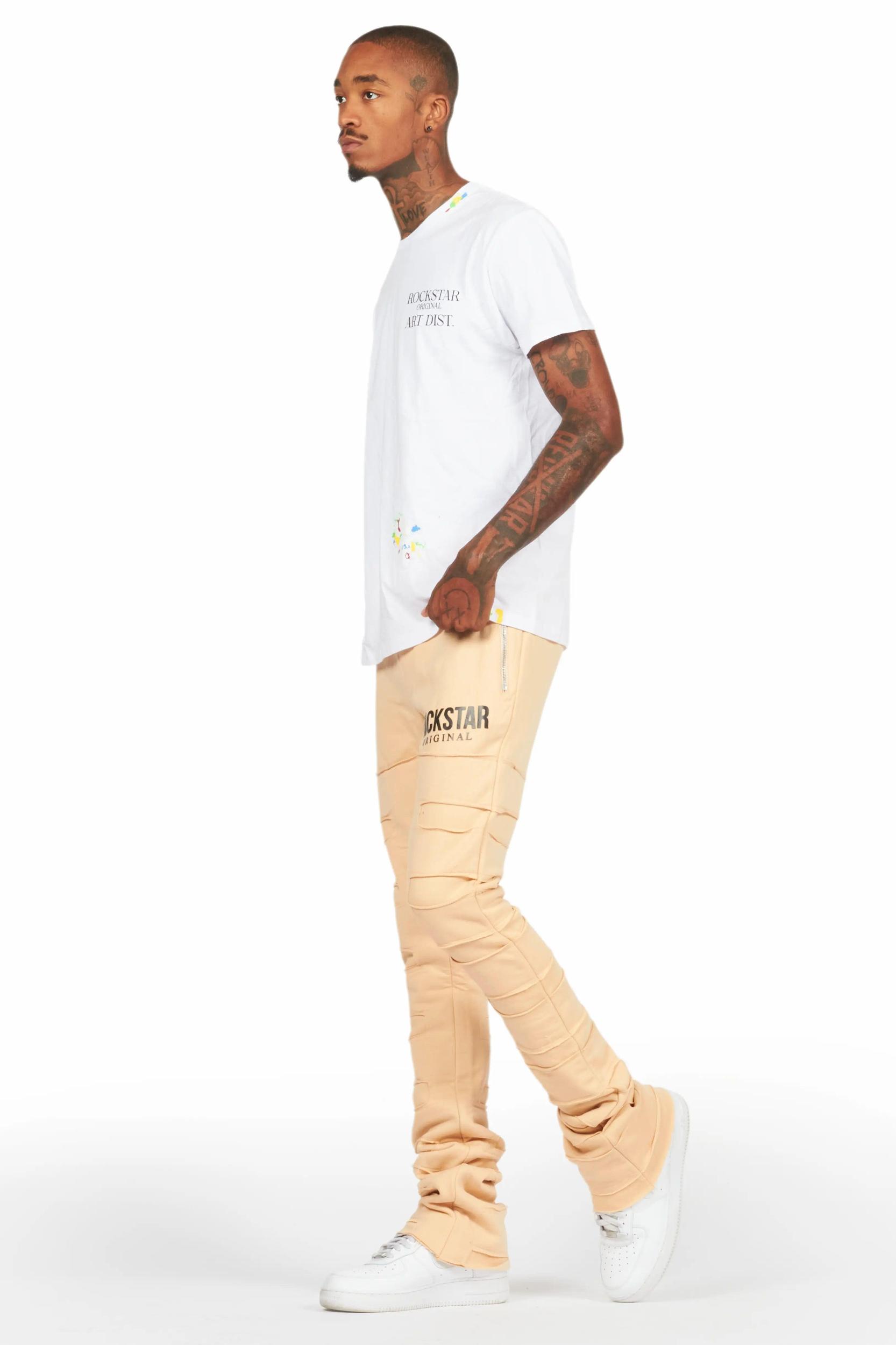Emilio Beige Stacked Flare Track Pant Male Product Image