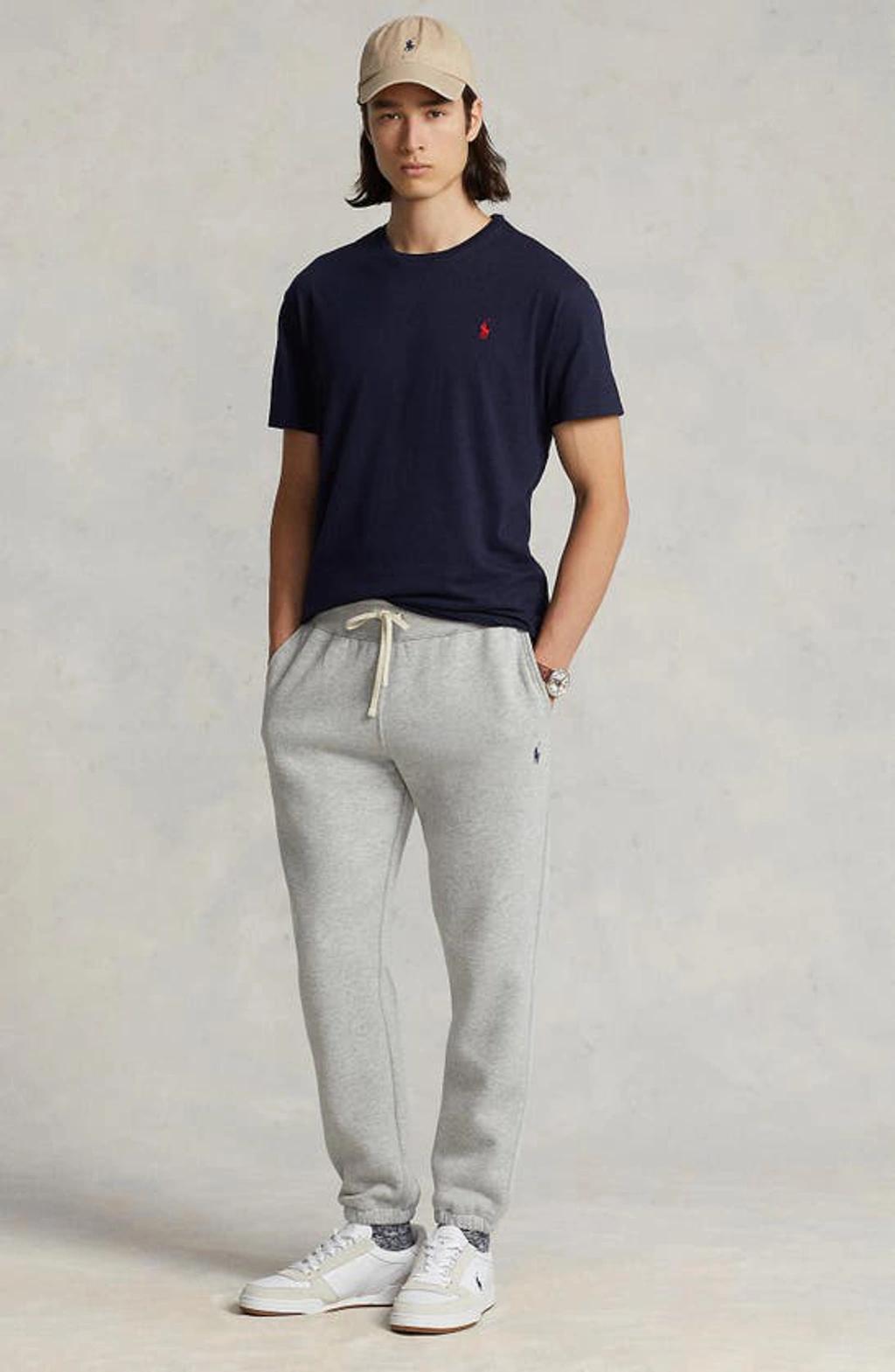 POLO RALPH LAUREN Slim-fit Logo-embroidered Cotton-jersey T-shirt In Navy Product Image