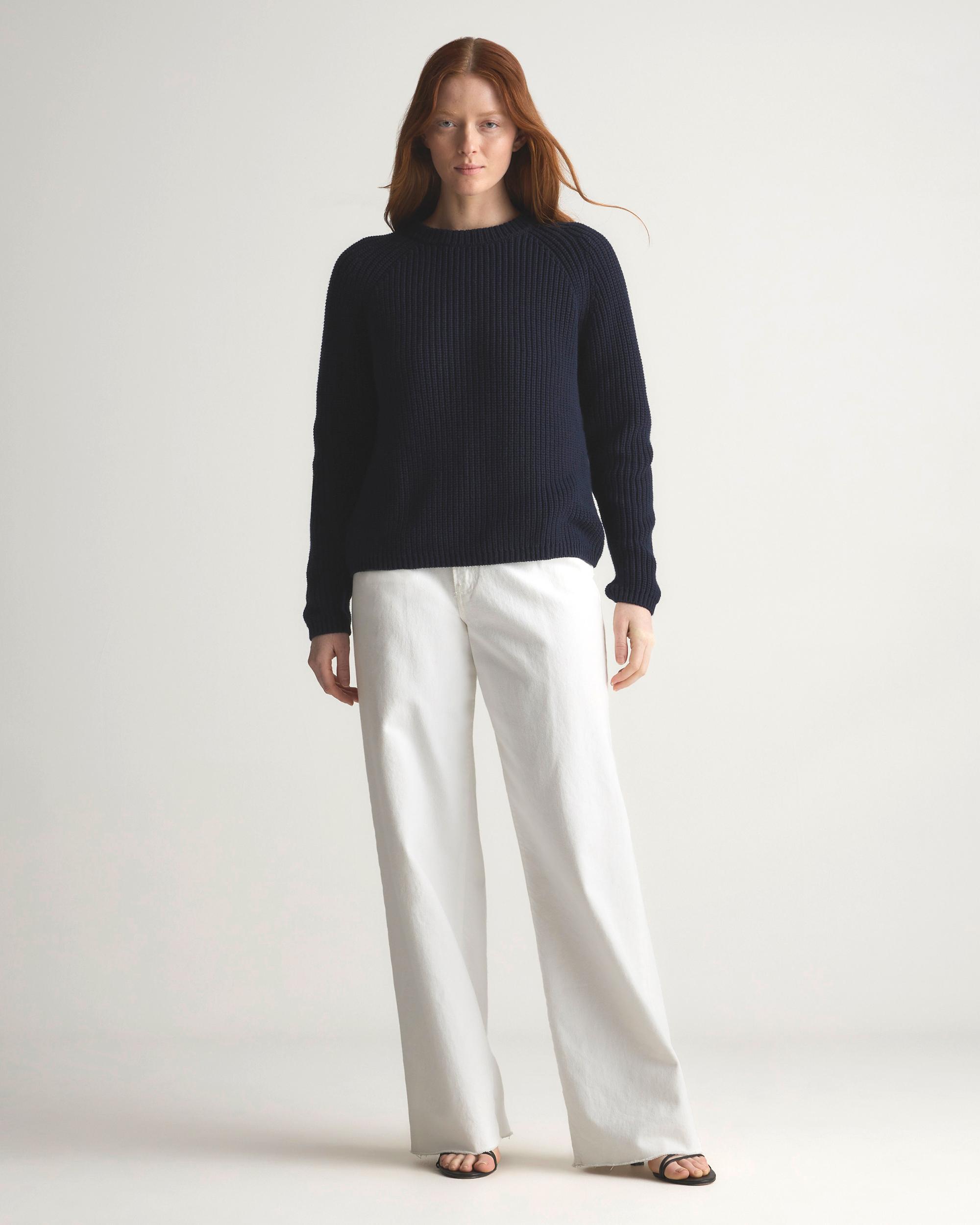 Quince | Women's Fisherman Crew Sweater Organic Cotton Product Image