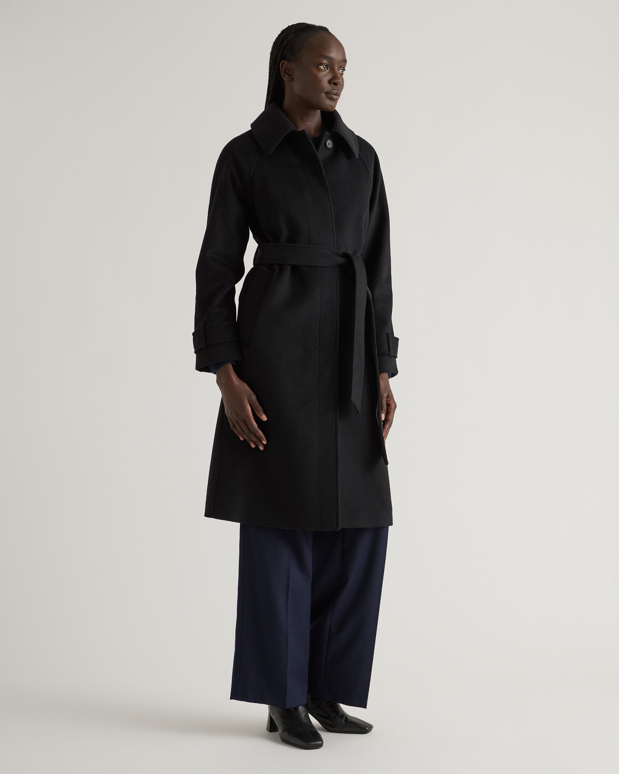 Quince | Women's Italian Wool Belted Point Collar Coat Size XL, Wool/Nylon Product Image