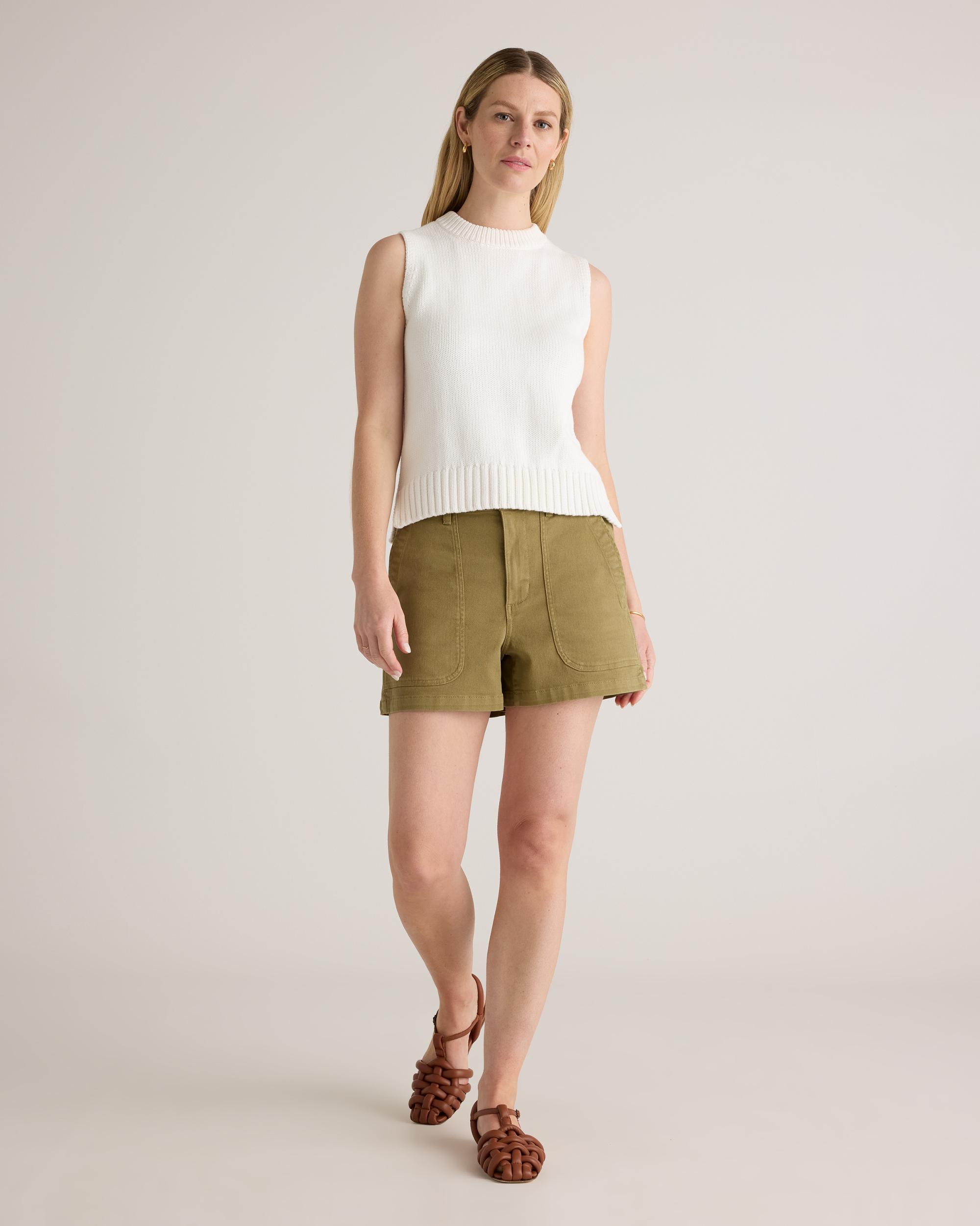 Quince | Women's Organic Stretch Cotton Twill Utility Shorts Organic Cotton Product Image