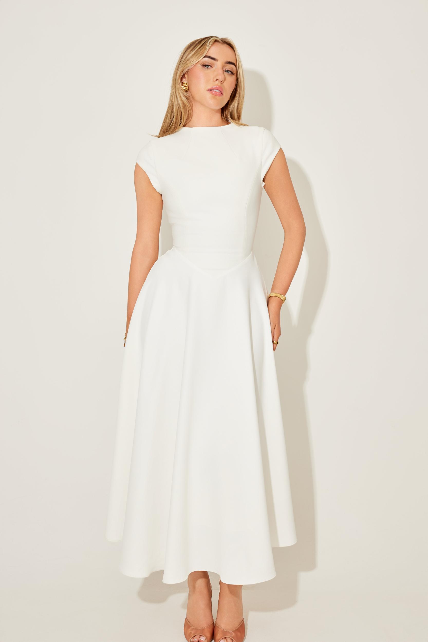 Cap Sleeve Midi Dress Product Image