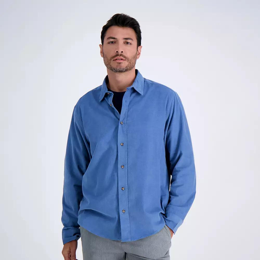 Men's Haggar® Long Sleeve Casual Cotton Corduroy Shirt,  Product Image