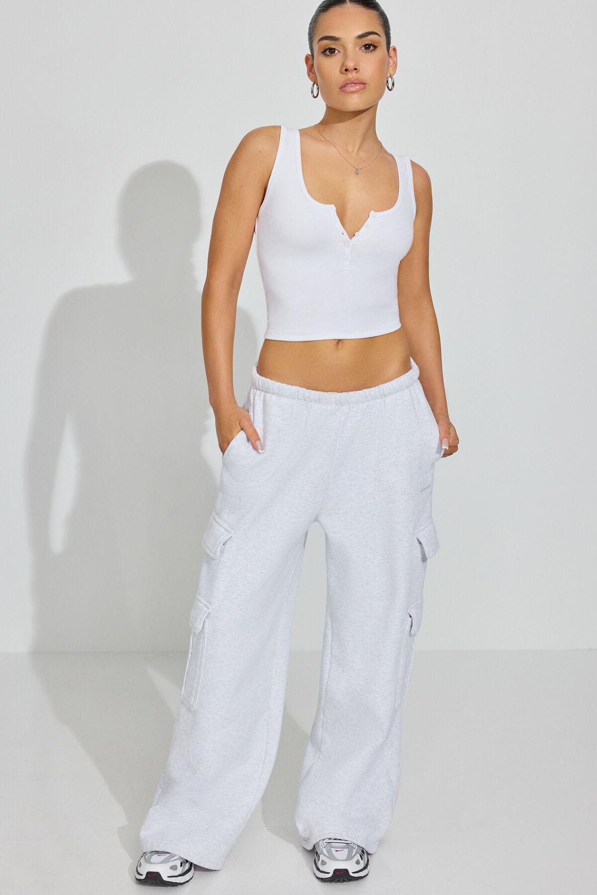 Scoop Neck Ribbed Henley Tank Top Product Image