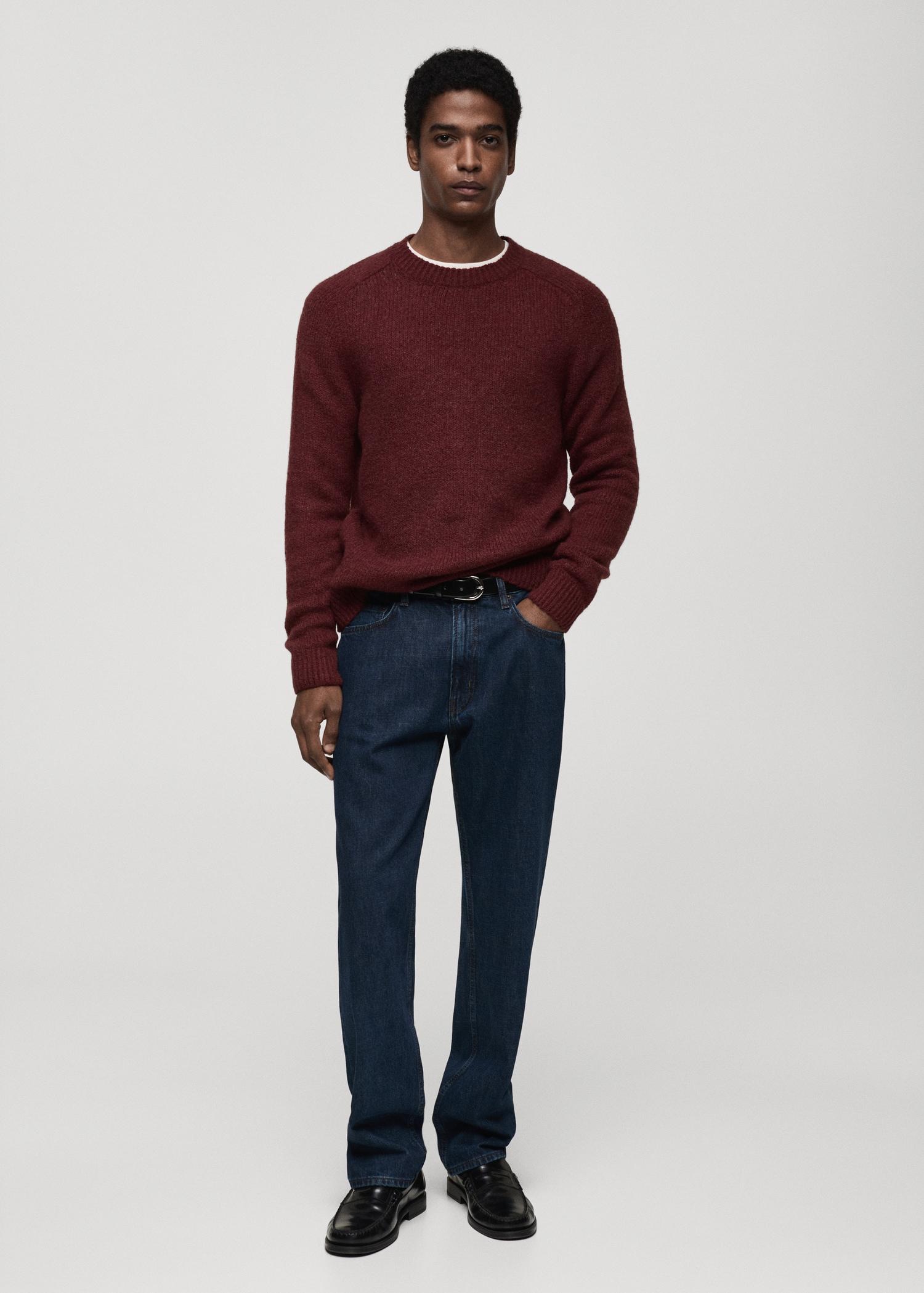 Wool and cotton-blend knitted sweater - Men | MANGO USA Product Image