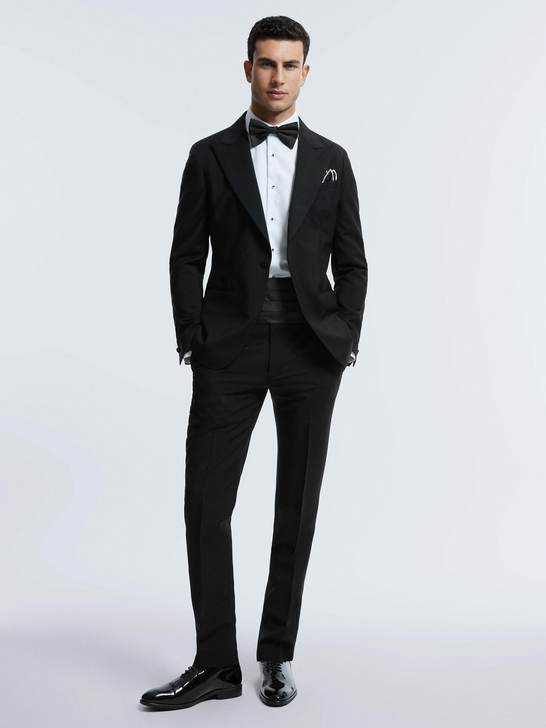 Atelier Wool-Mohair Slim Fit Single Breasted Tuxedo Jacket in Black Product Image