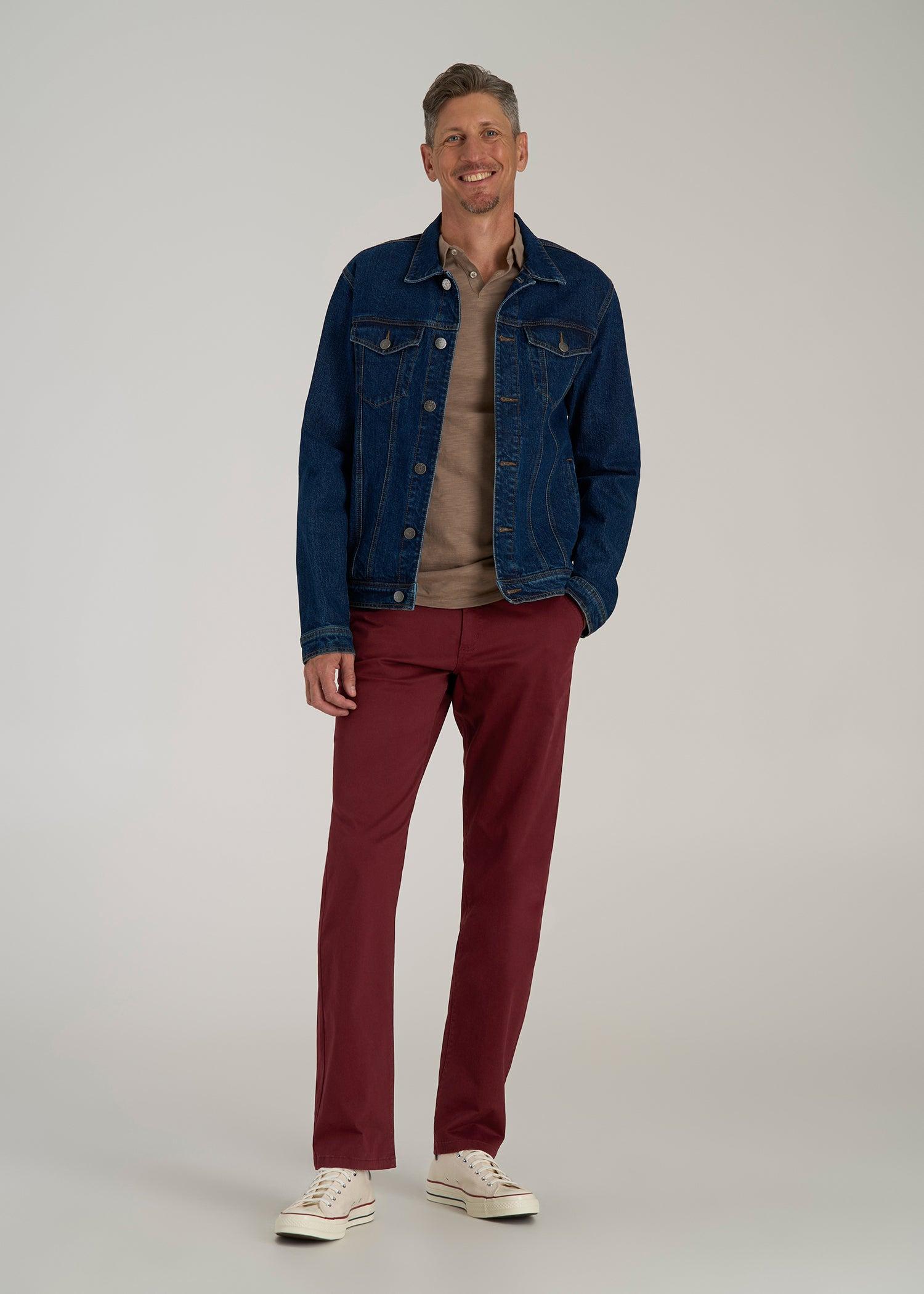 J1 STRAIGHT Leg Chinos for Tall Men in Red Ochre Male Product Image