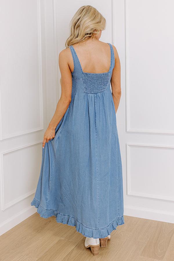 Sunshine On The Mind Chambray Maxi Dress Product Image