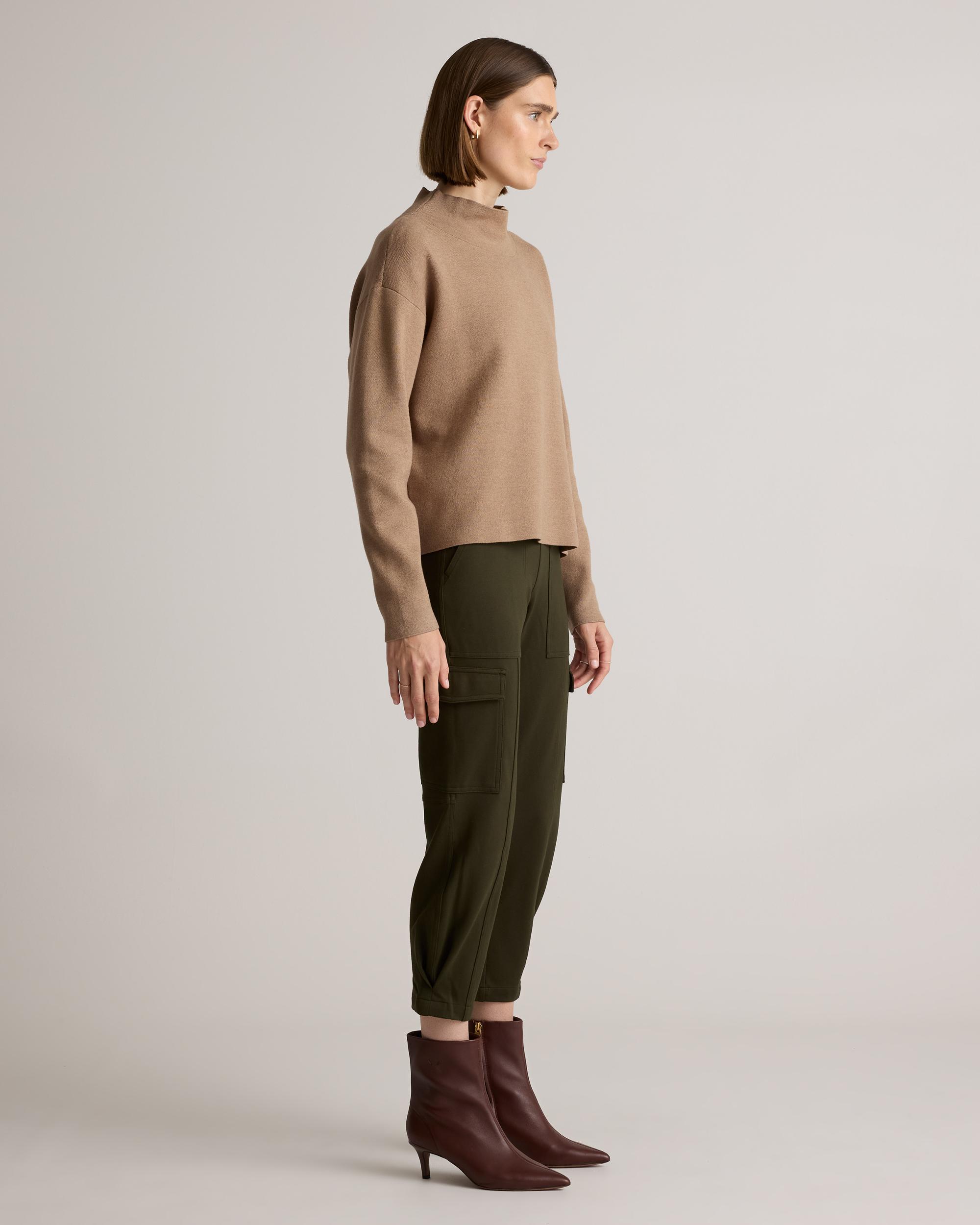 Quince | Women's Ultra-Stretch Ponte Tapered Cargo Pants Size XL, Rayon Product Image