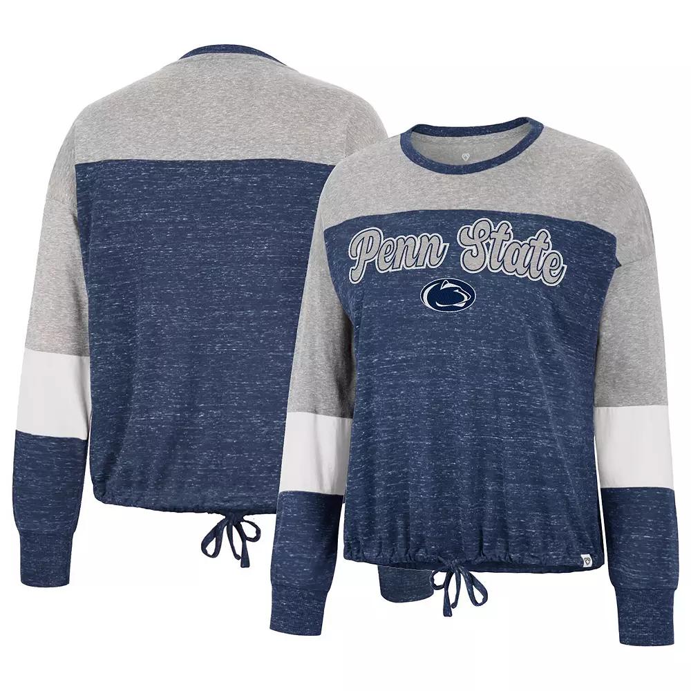 Women's Colosseum Navy Penn State Nittany Lions Joanna Tie Front Long Sleeve T-Shirt, Size: Medium, Blue Product Image