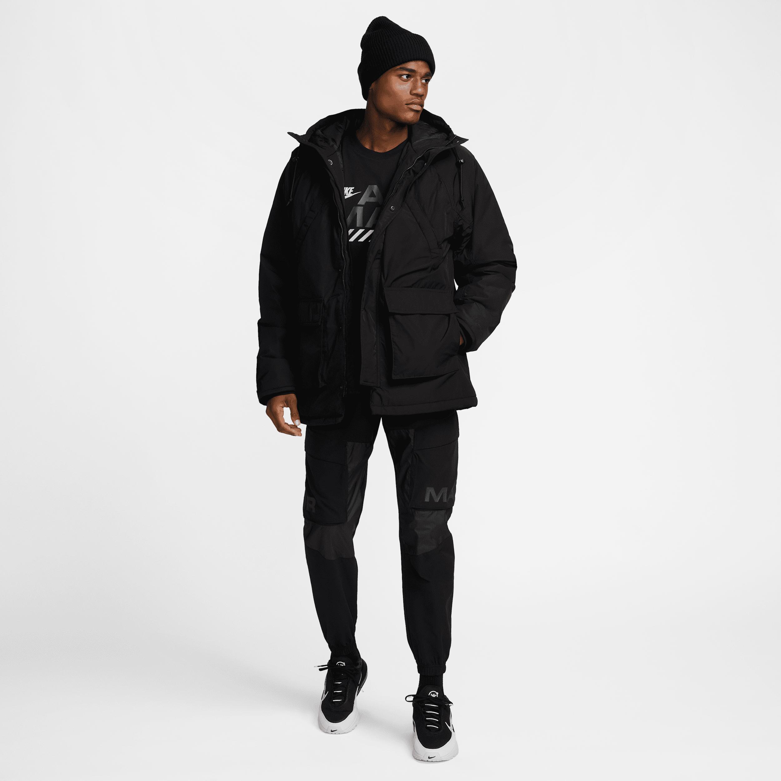 Nike Mens Sportswear Club Fleece Therma-FIT Parka in Khaki/BLACK Product Image