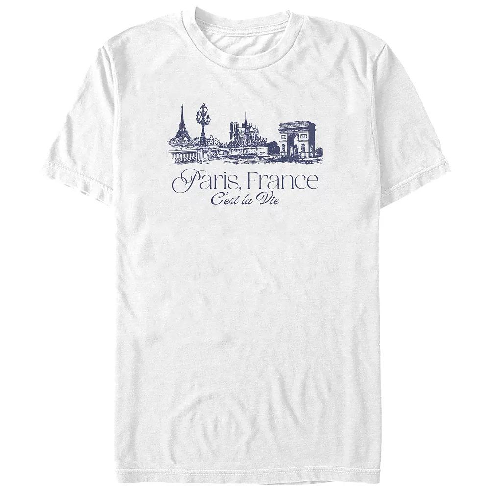 Big & Tall Paris, France C'est La Vie Graphic Tee, Men's, Size: 3XL Tall, White Product Image