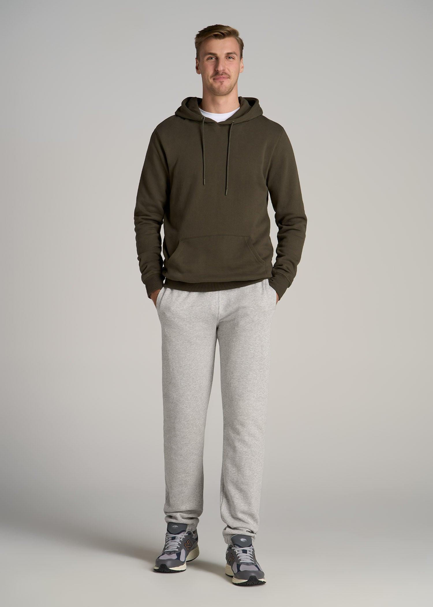 Wearever Fleece Elastic-Bottom Sweatpants for Tall Men in Grey Mix Male Product Image