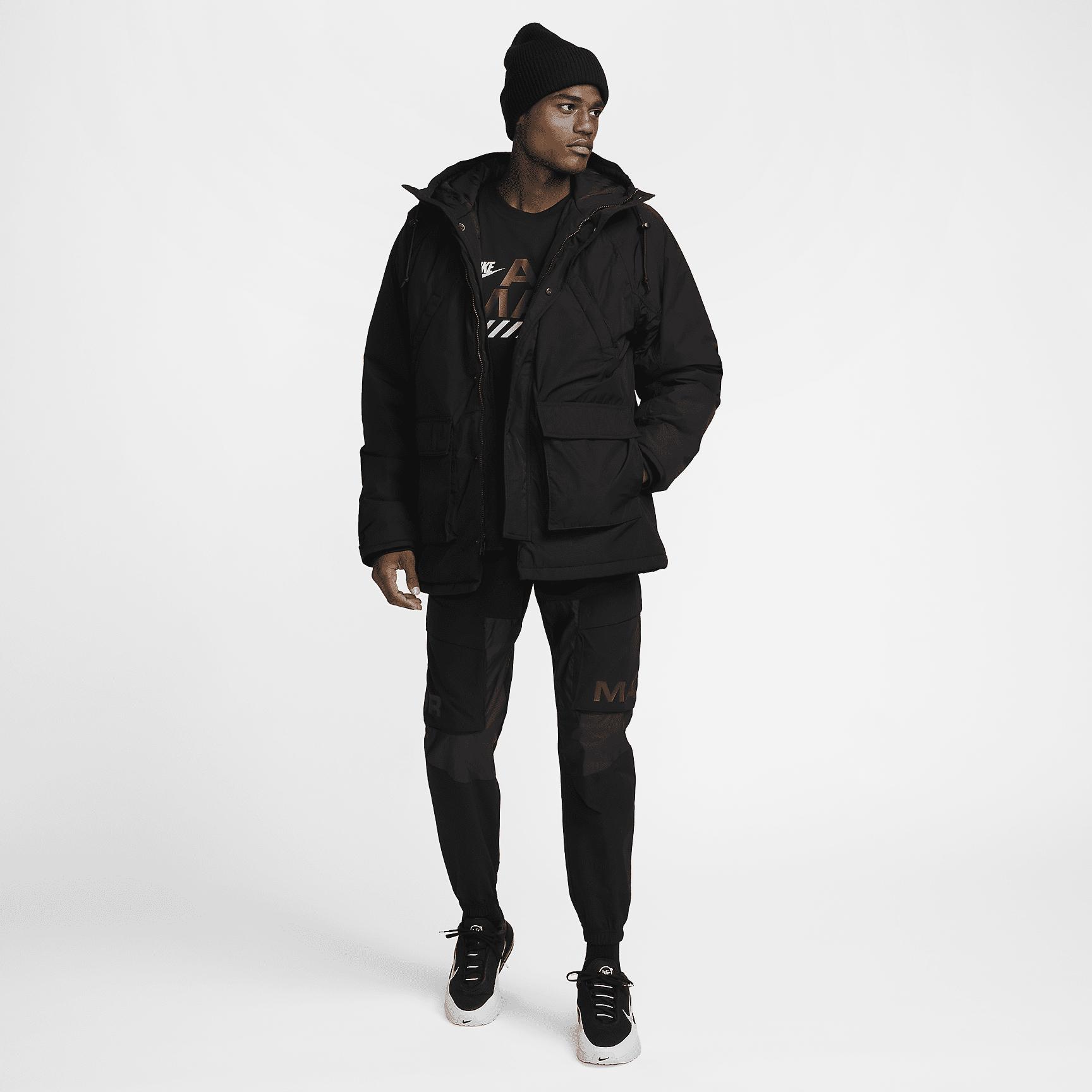 Nike Mens Sportswear Club Fleece Therma-FIT Parka in Khaki/BLACK Product Image