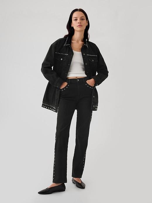 High Rise Studded '90s Straight Jeans Product Image