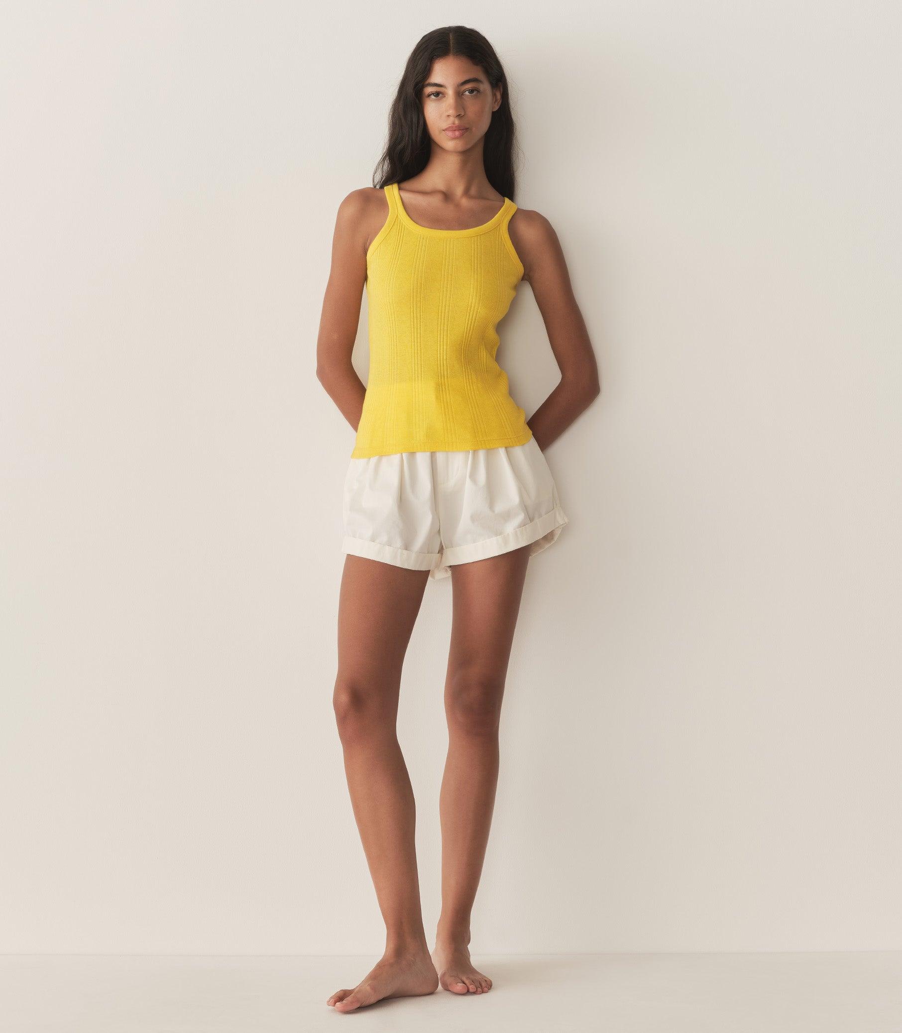 SEINE CASHMERE TANK -- CITRUS Product Image