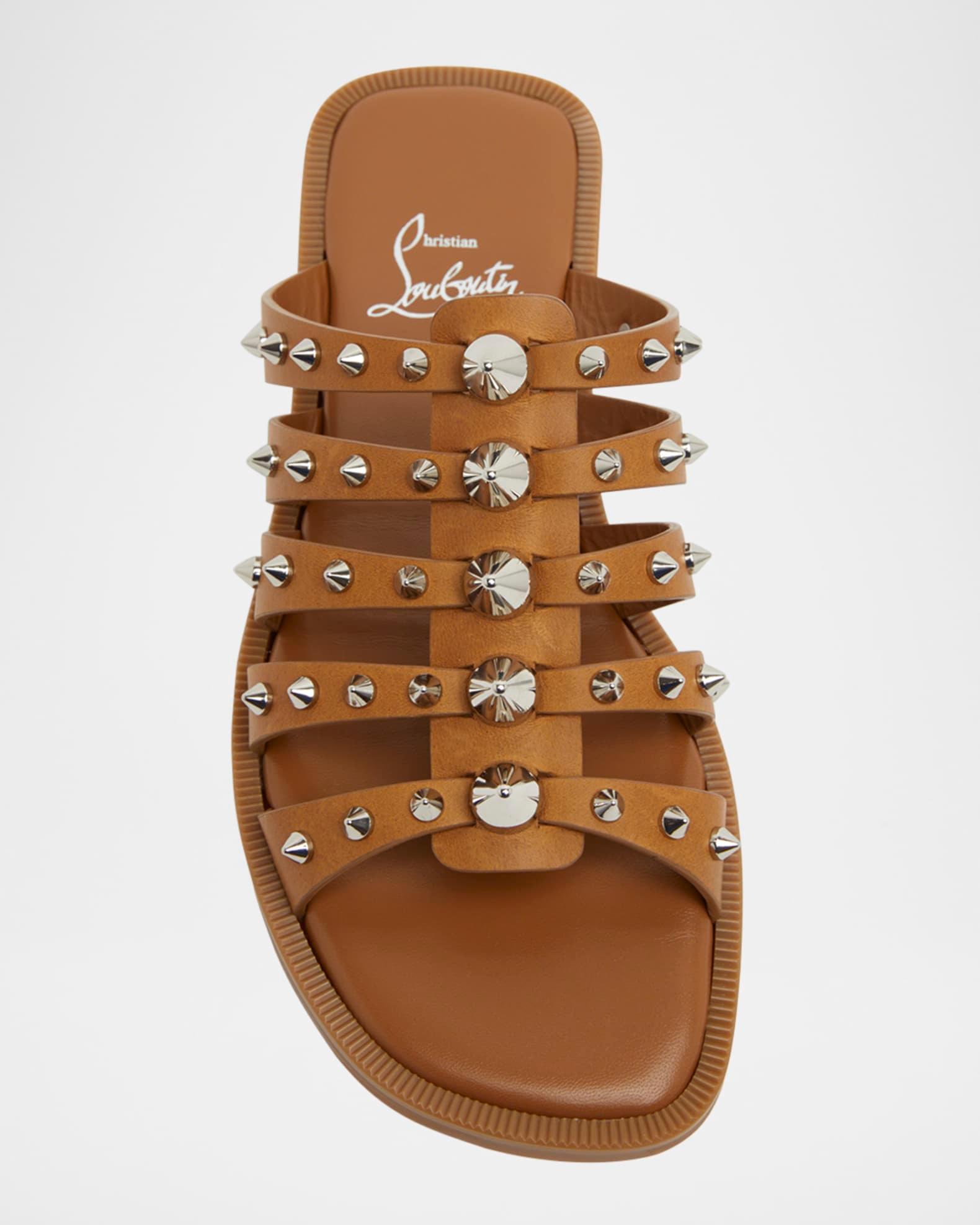 Charja Spike Leather Red Sole Slide Sandals Product Image