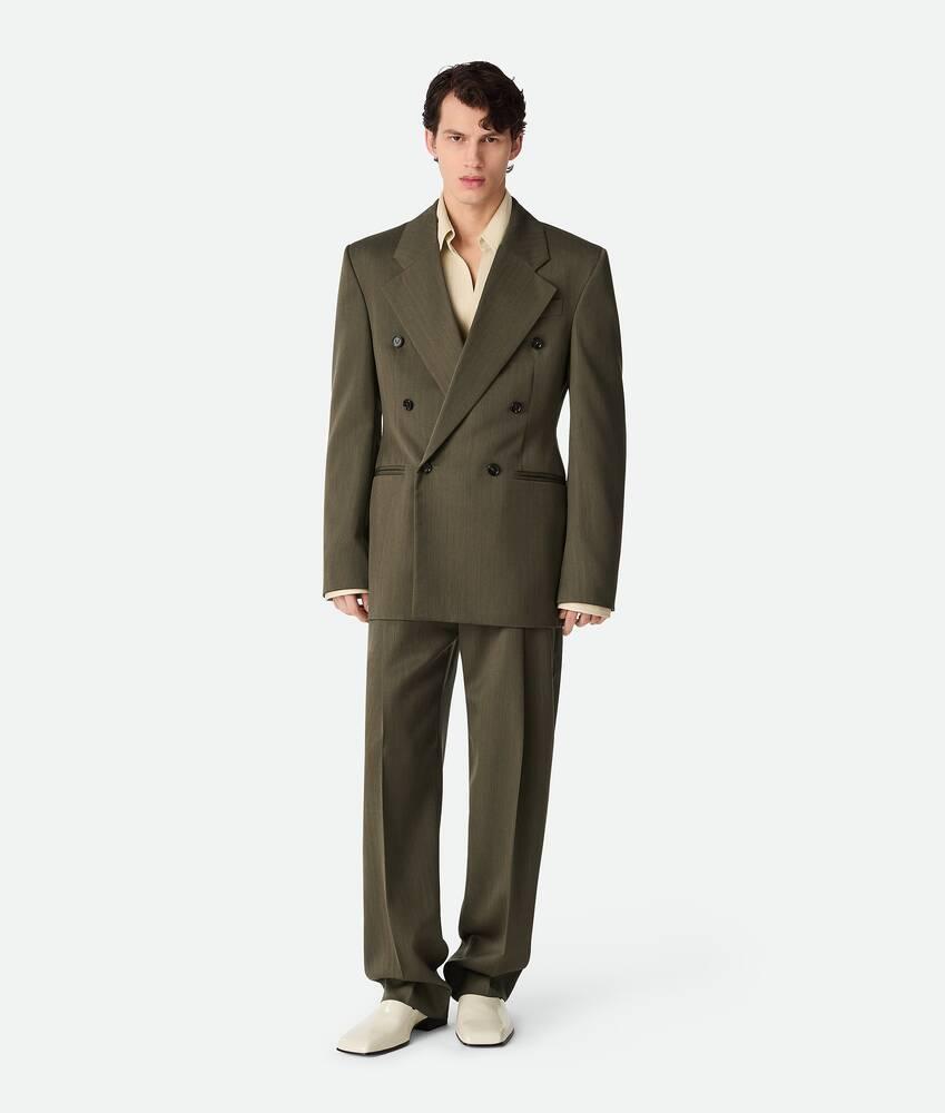 Men's Wool Subtle Chevron Jacket in Forest/caper melange Product Image