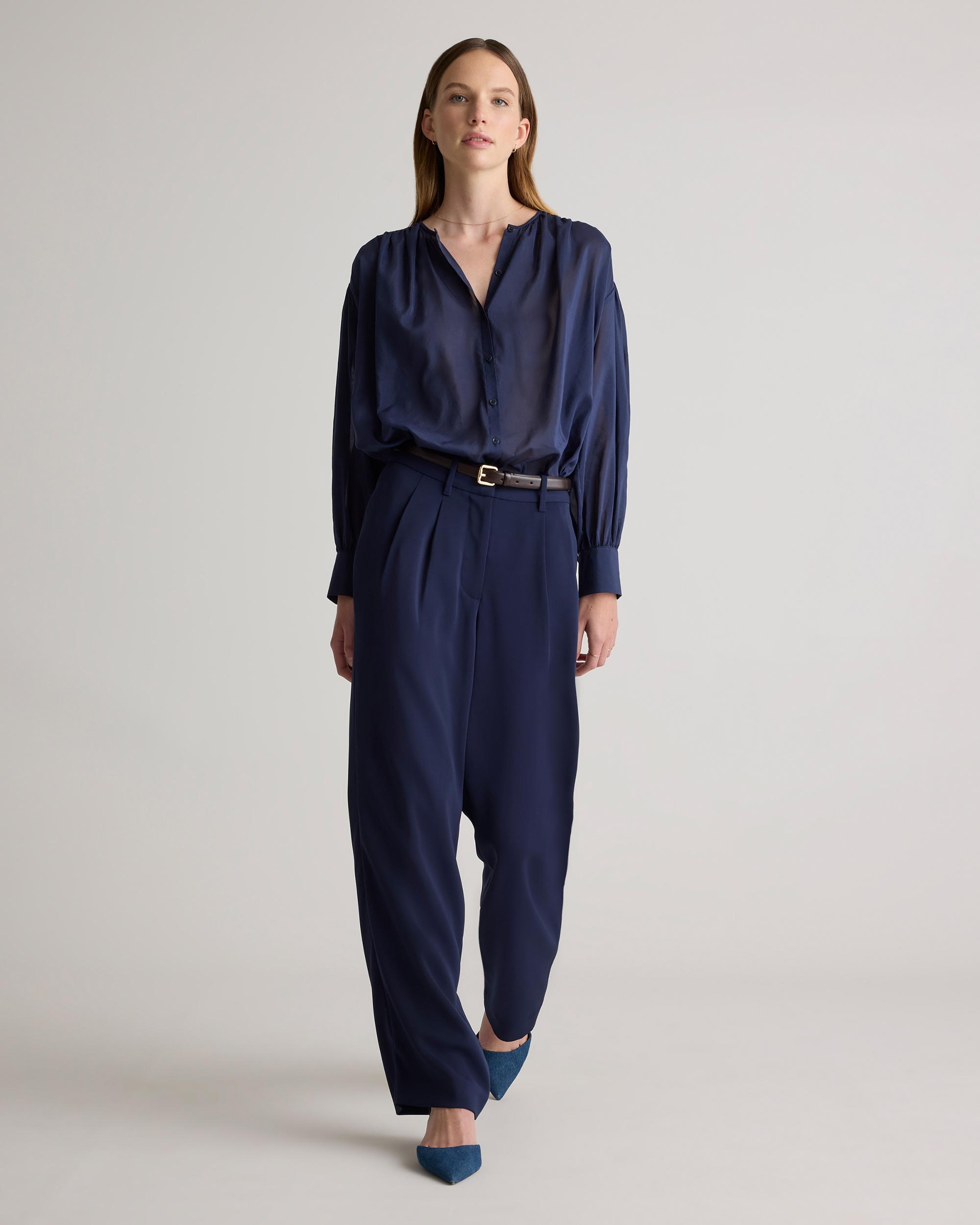 Quince | Women's Cotton-Silk Voile Blouson Blouse Size XS Product Image