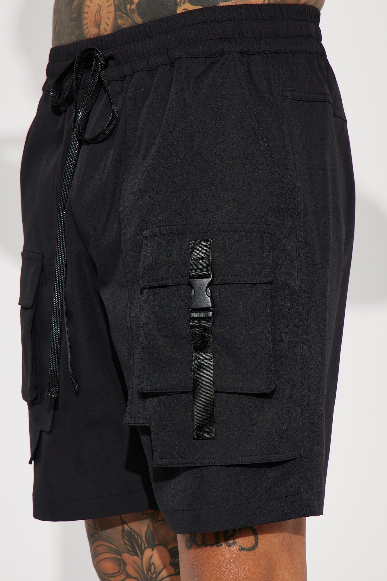 All Cap Utility Nylon Cargo Shorts - Black Product Image