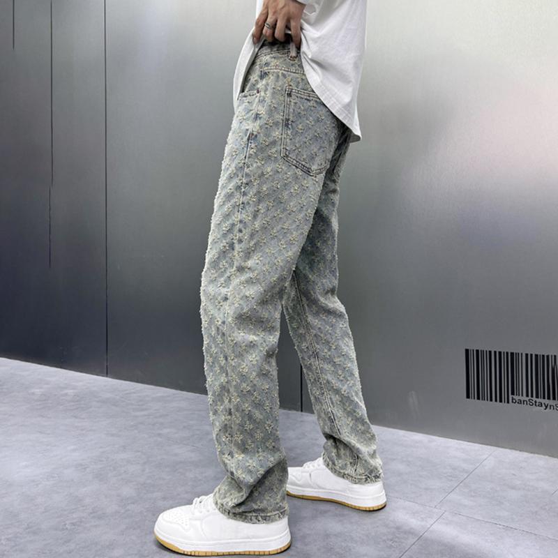 Sopula Men's Vintage Street Slim Fit Jacquard Jeans Product Image