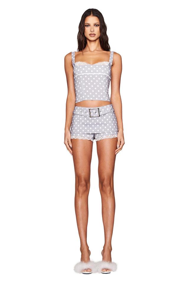 MELDA MINI SKORT - GREY : GREY POLKA DOT Product Image