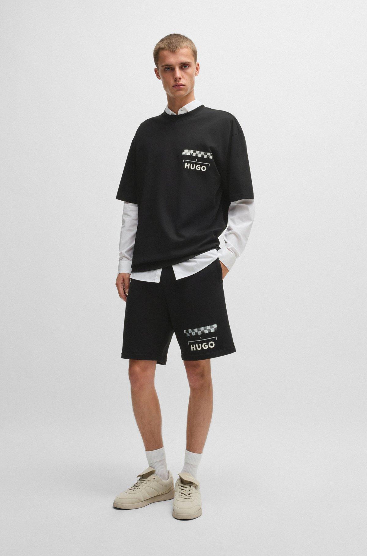 Cotton-jersey T-shirt with racing prints Product Image