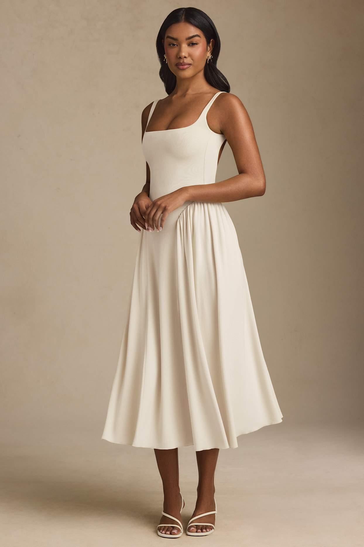 Modal A-Line Midaxi Dress in Ivory Product Image