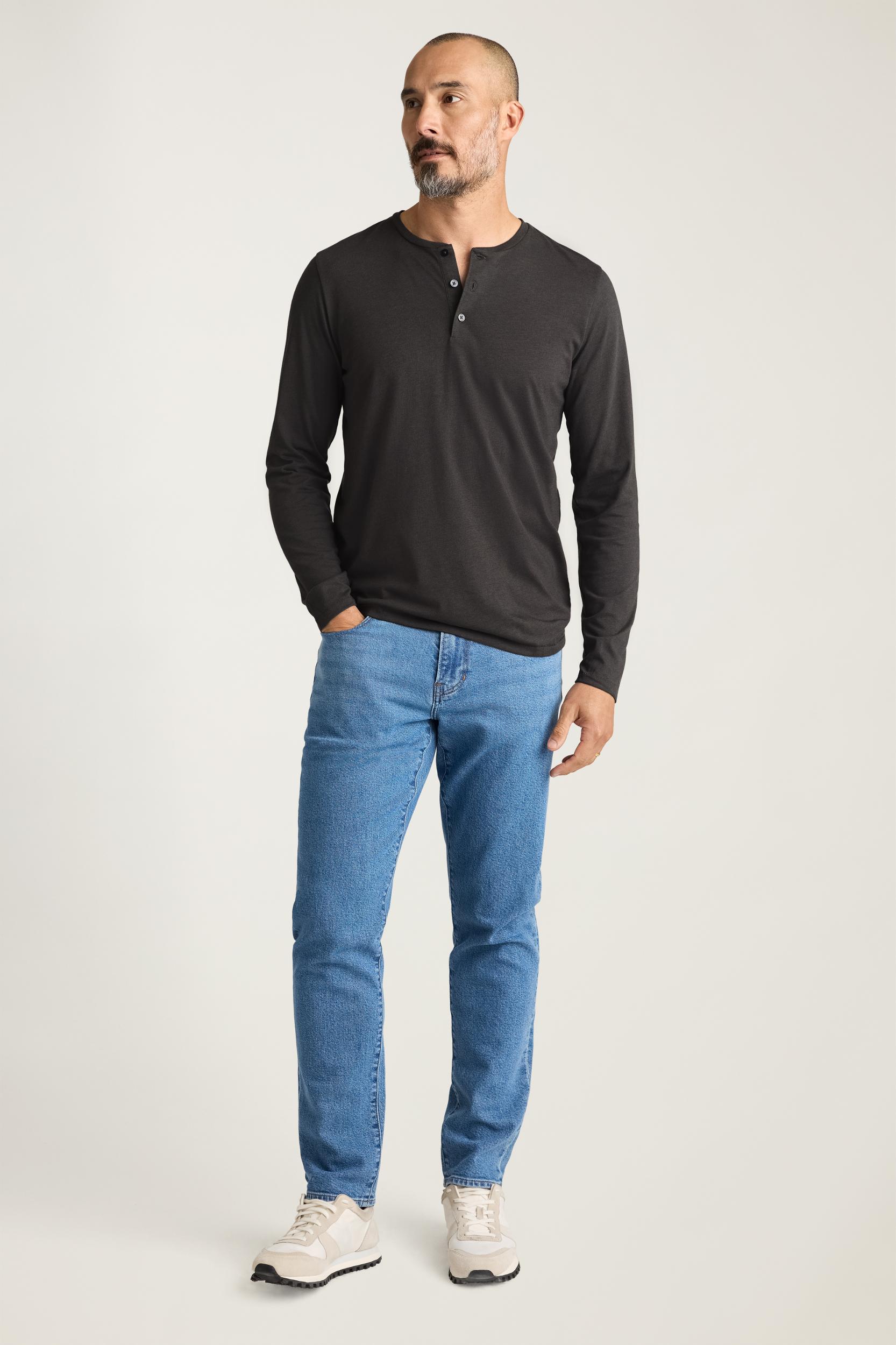 Pima Performance Long Sleeve Henley Product Image