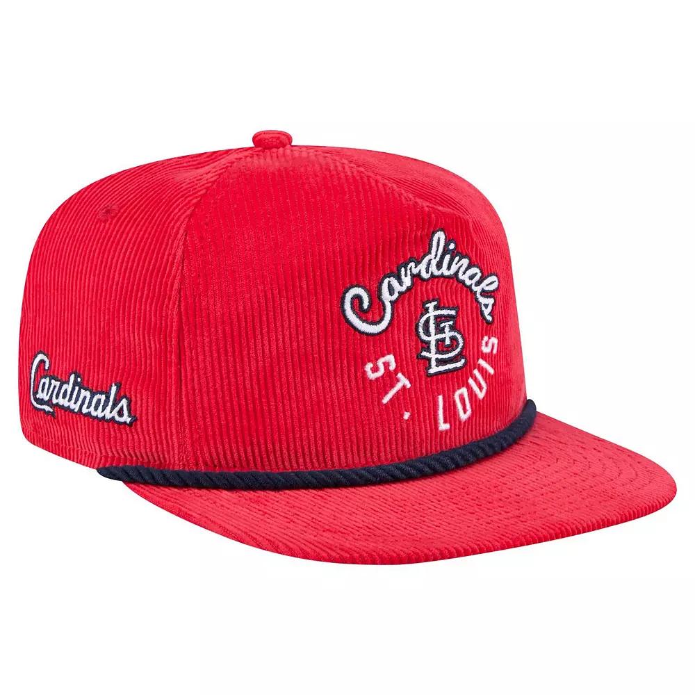 Men's New Era Red St. Louis Cardinals Full Circle Corduroy Golfer Adjustable Hat Product Image