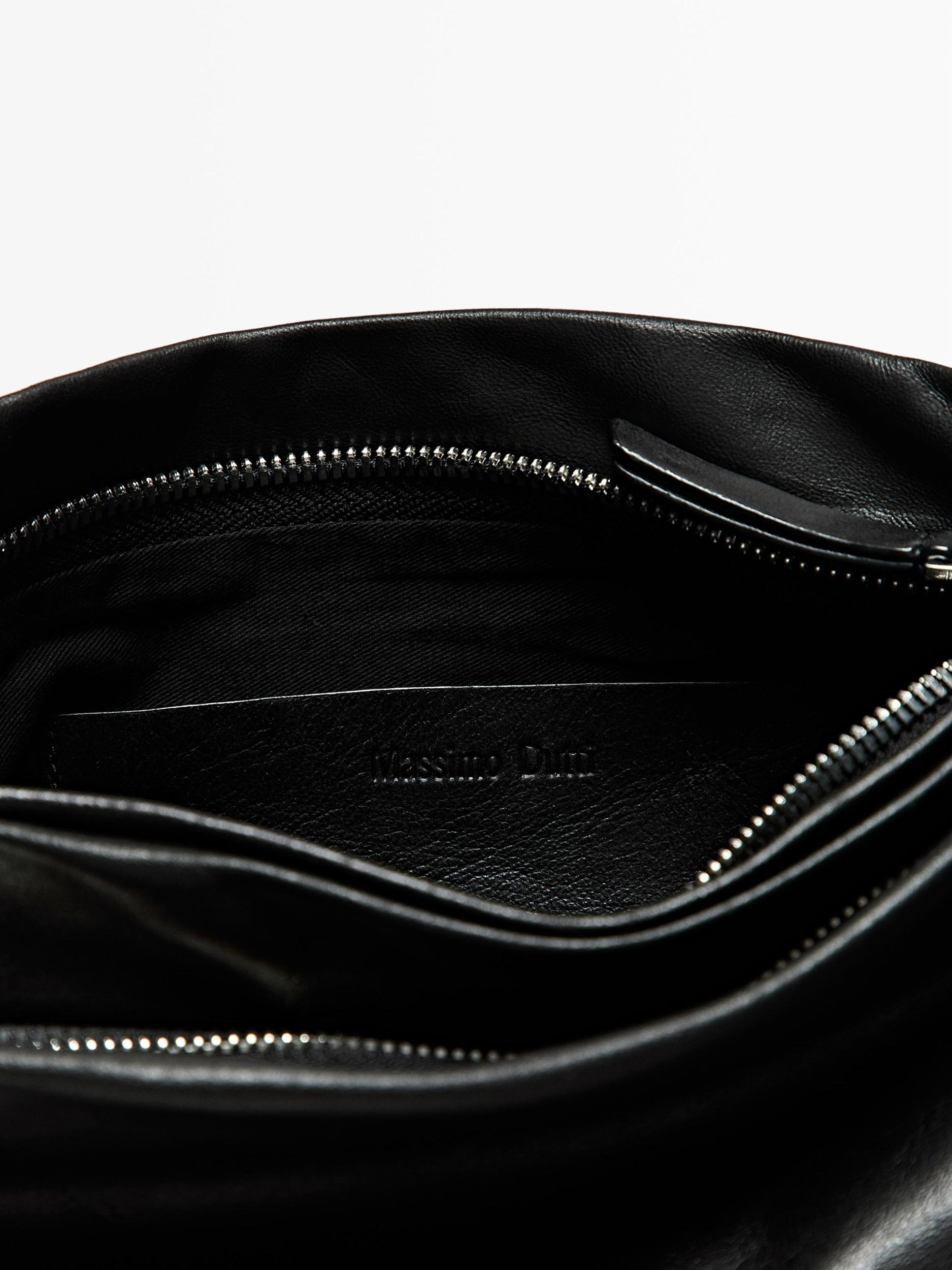 Small nappa leather bag with compartments Product Image