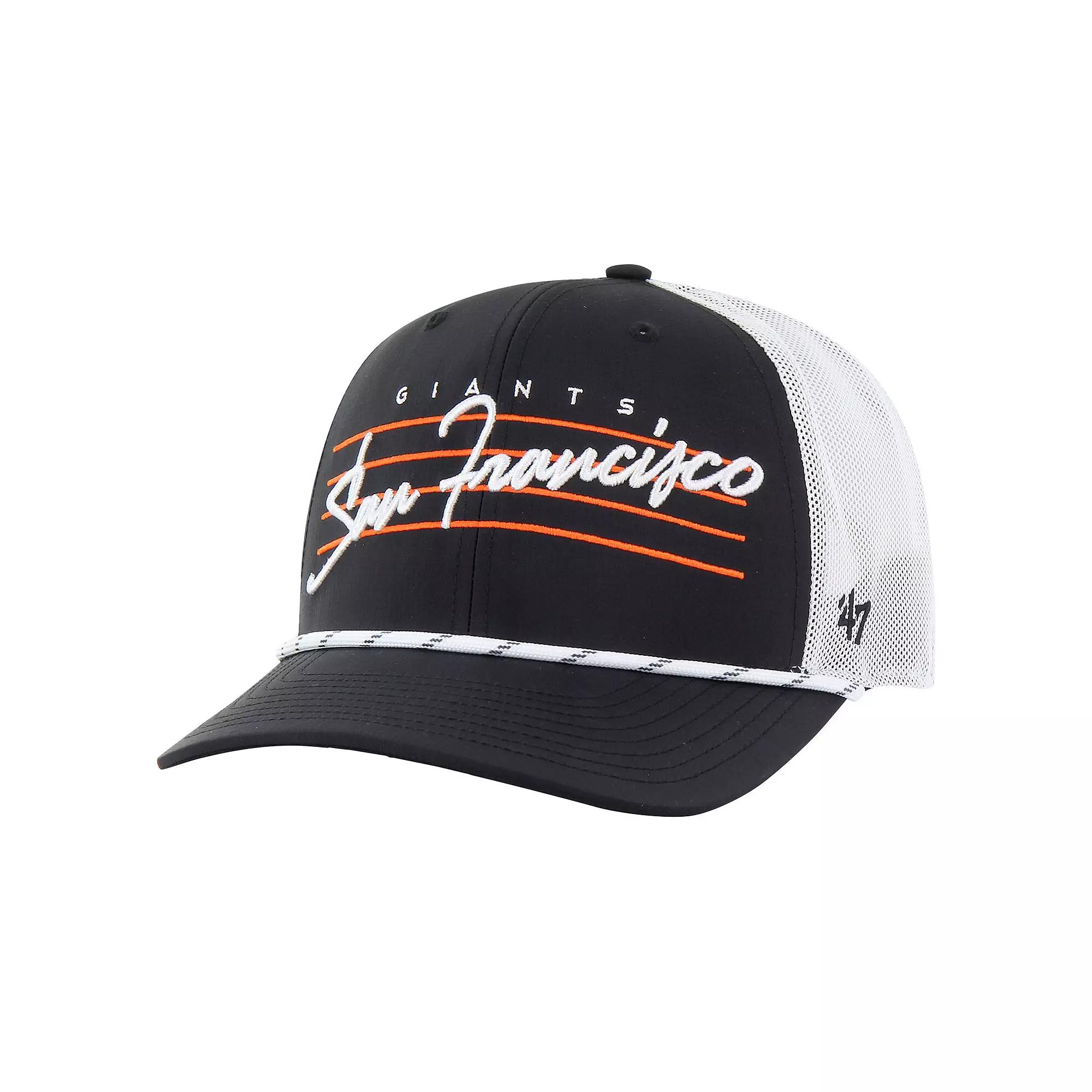 Men's '47 Black San Francisco Giants Downburst Trucker Adjustable Hat Product Image
