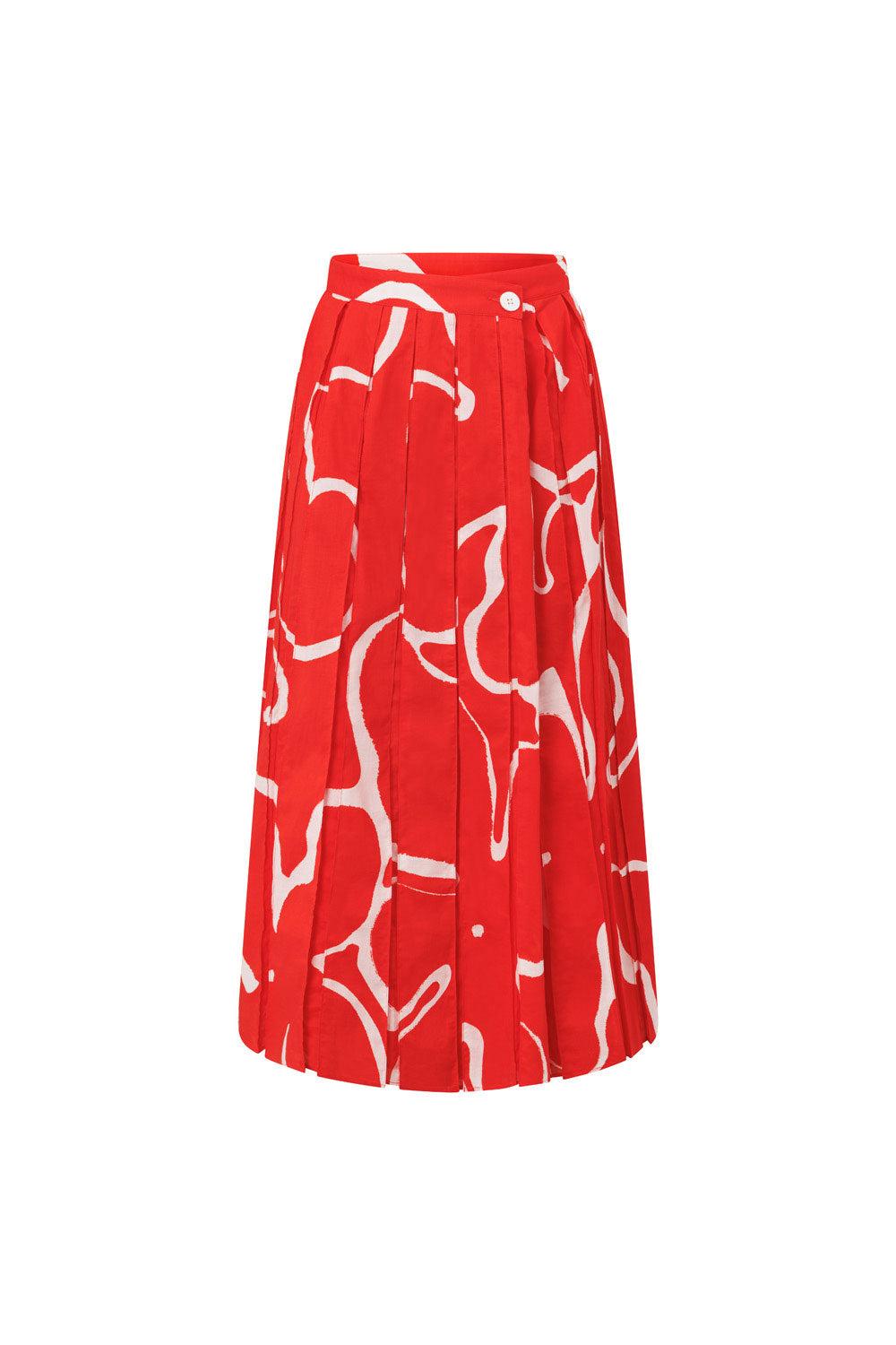 Dien Wrap Skirt - Evoke Red Product Image