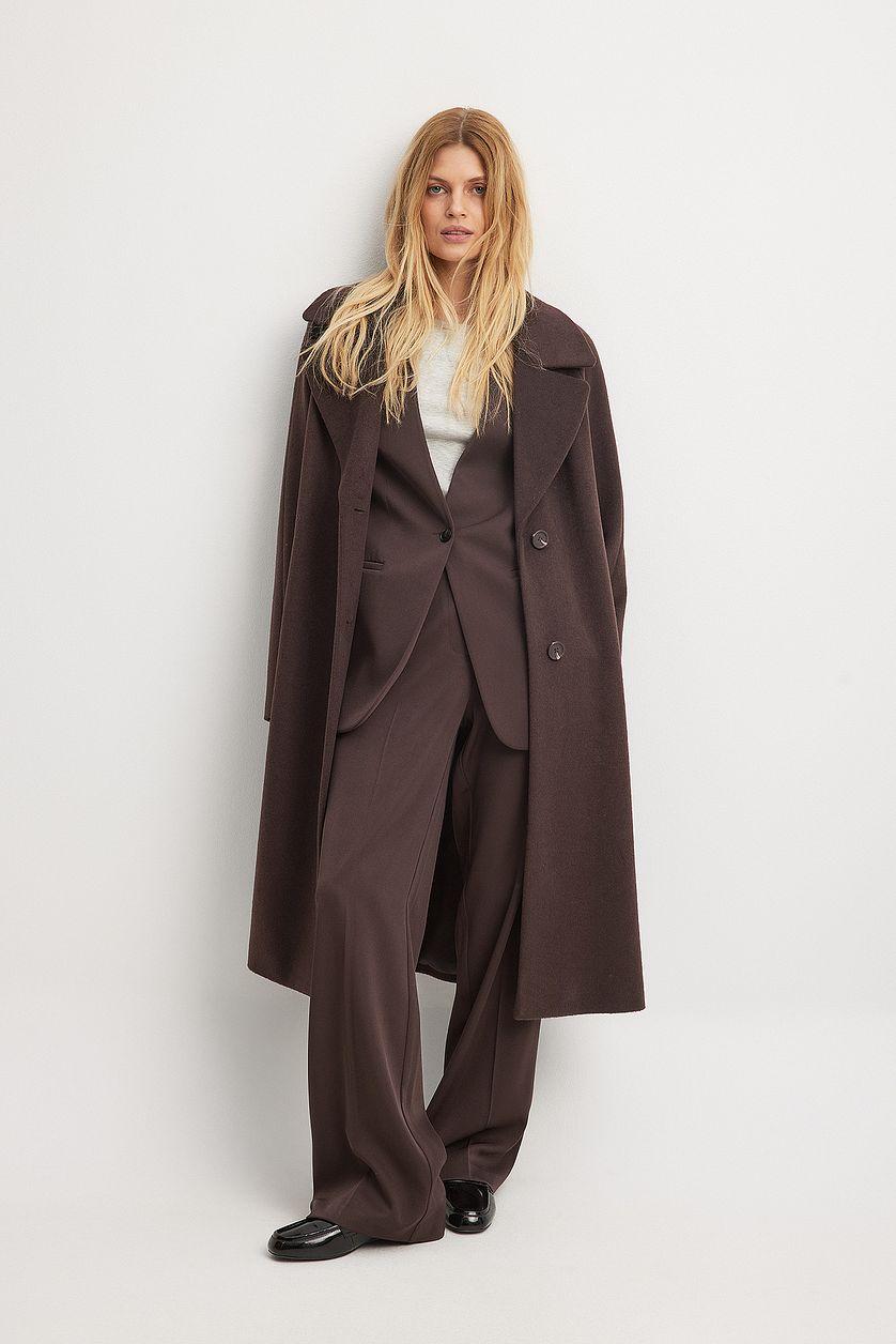 Straight Low Waist Suit Pants Product Image