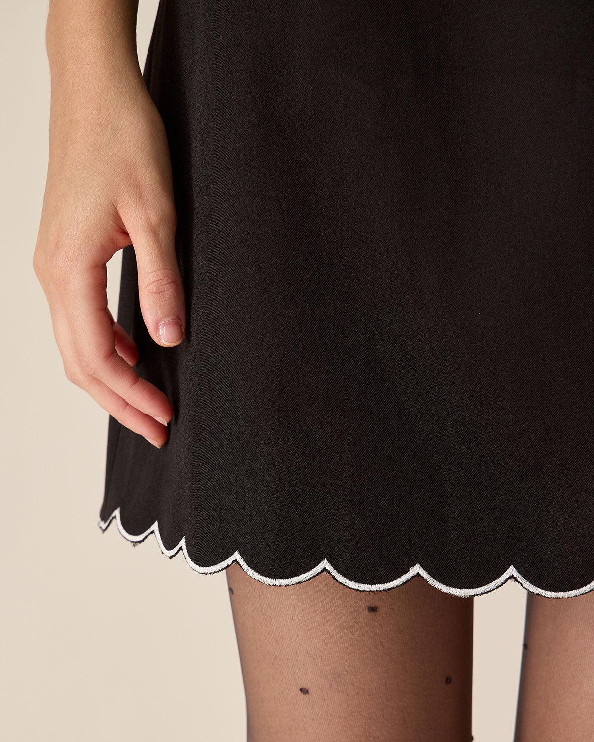 Black Contrasting Sleeveless Mini Dress Product Image